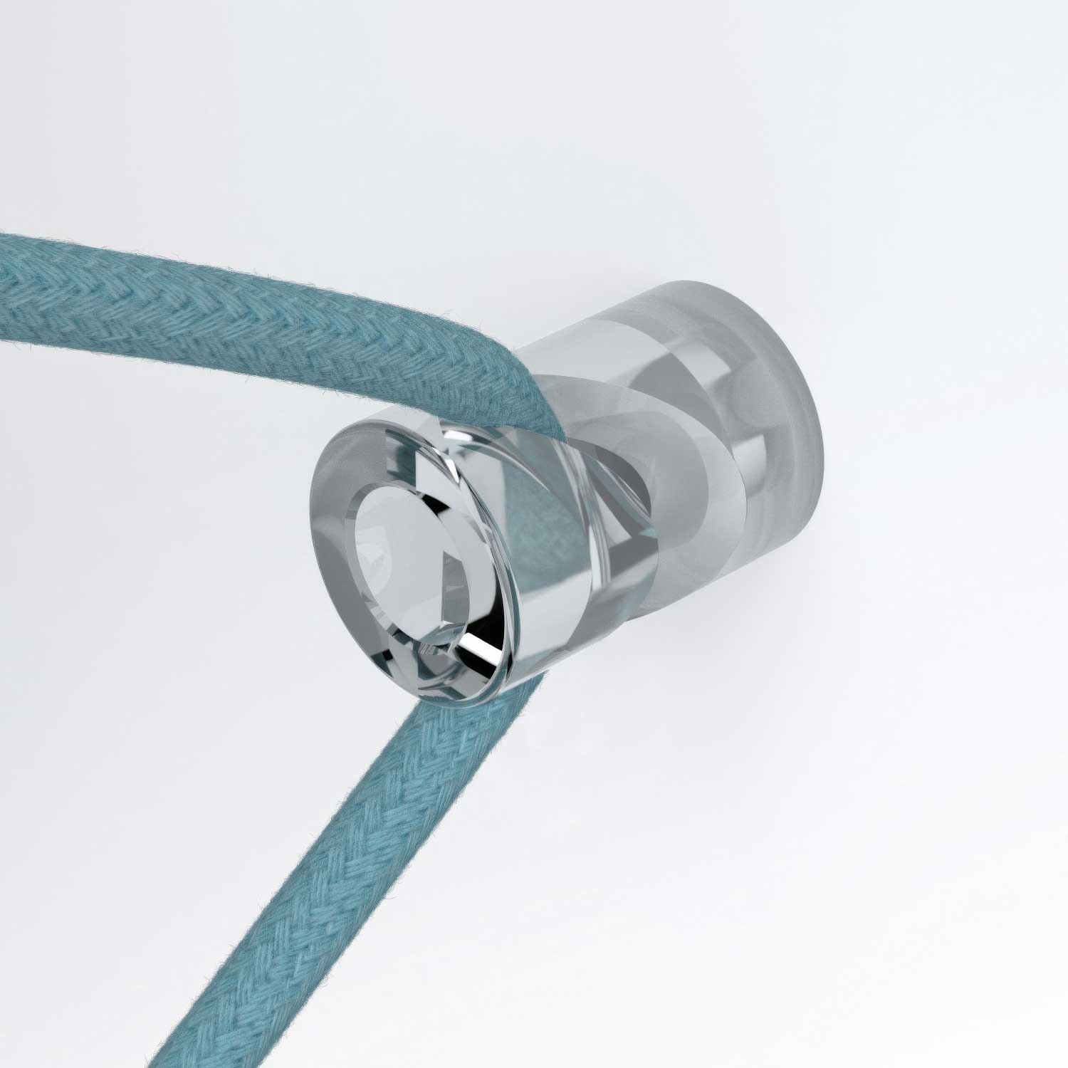 Déport de suspension, crochet en "V" pour plafond ou mur pour câble électrique textile - Transparent