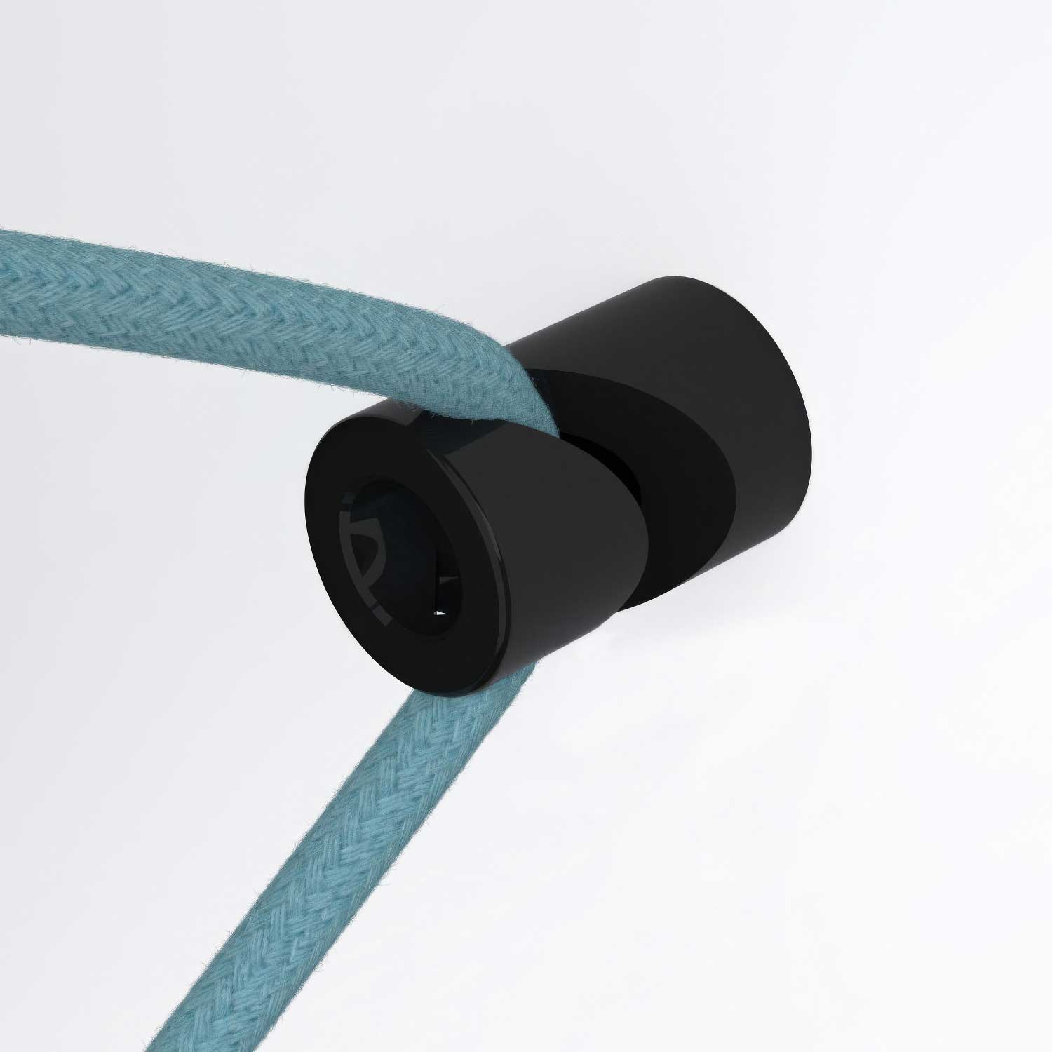 Déport de suspension, crochet en « V » au plafond ou au mur pour câble électrique textile - Noir