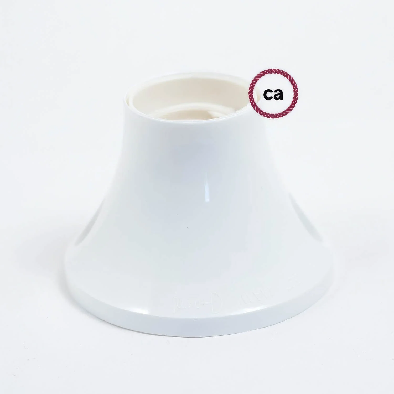 Douille 90° E27 pour mur ou plafond en thermoplastique - Blanc