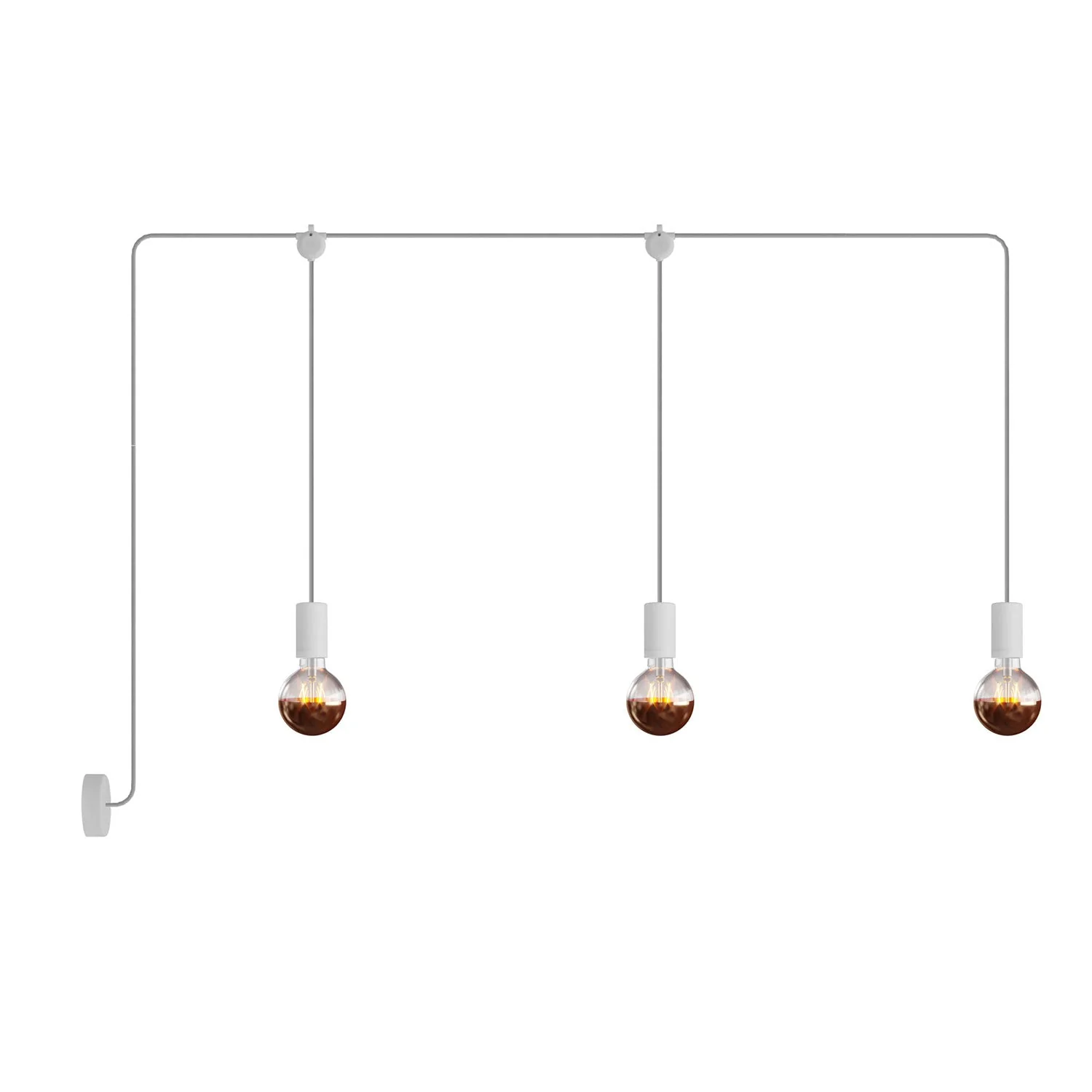 E-Snake Modulair Lampe d’extérieur IP65 à 3 lumières avec pavillon - Blanc.