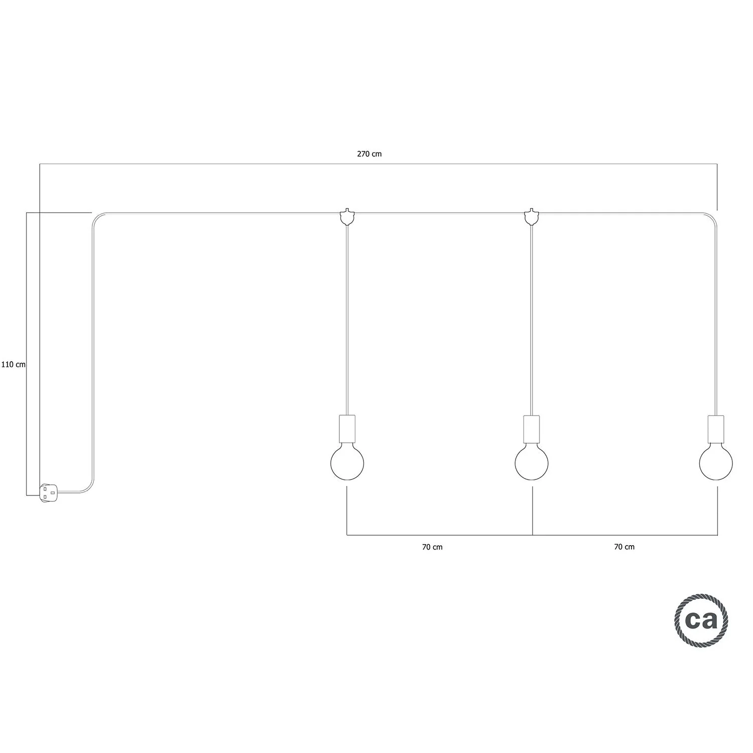 E-Snake Modulair Lampe d’extérieur IP65 portable à 3 lumières avec fiche UK - Blanc - Image 5