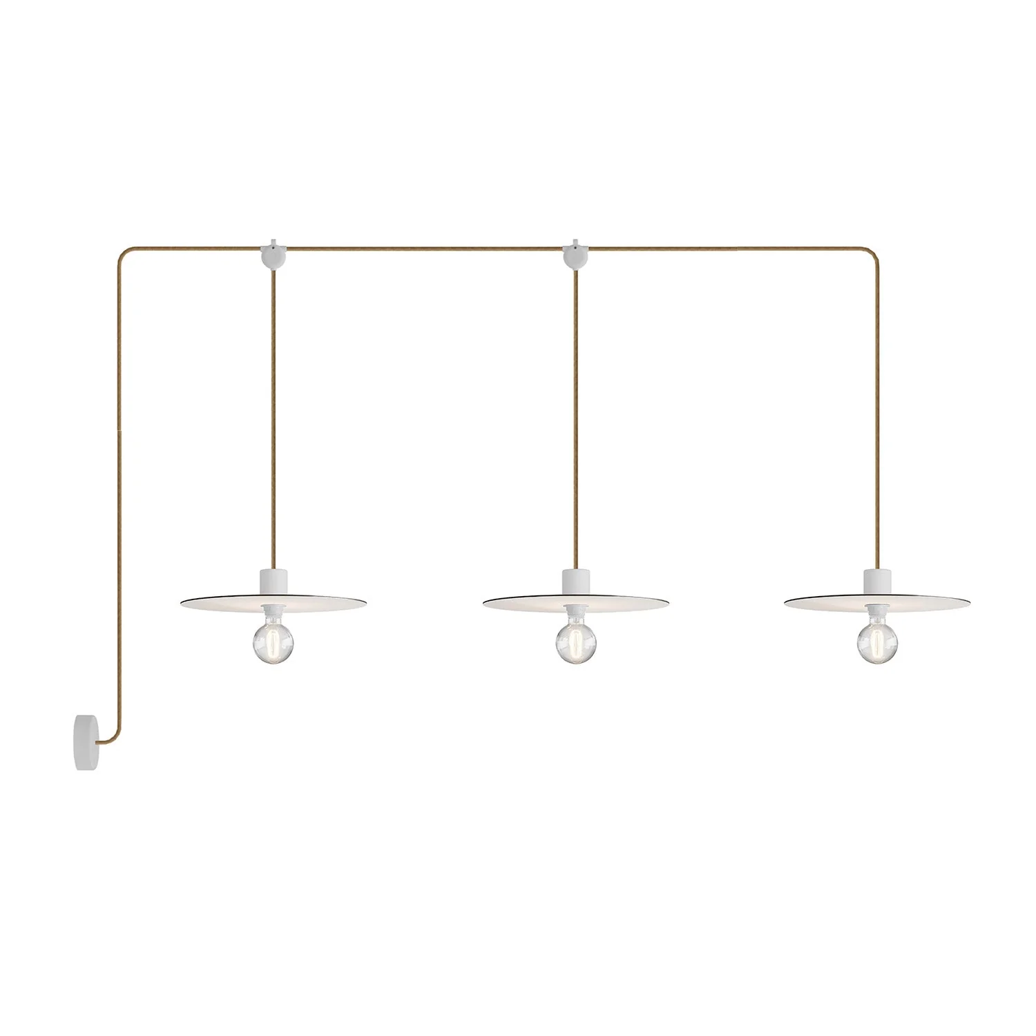 E-Snake modulair Lampe d’extérieur IP65 à 3 lumières avec pavillon et abat-jour - Blanc