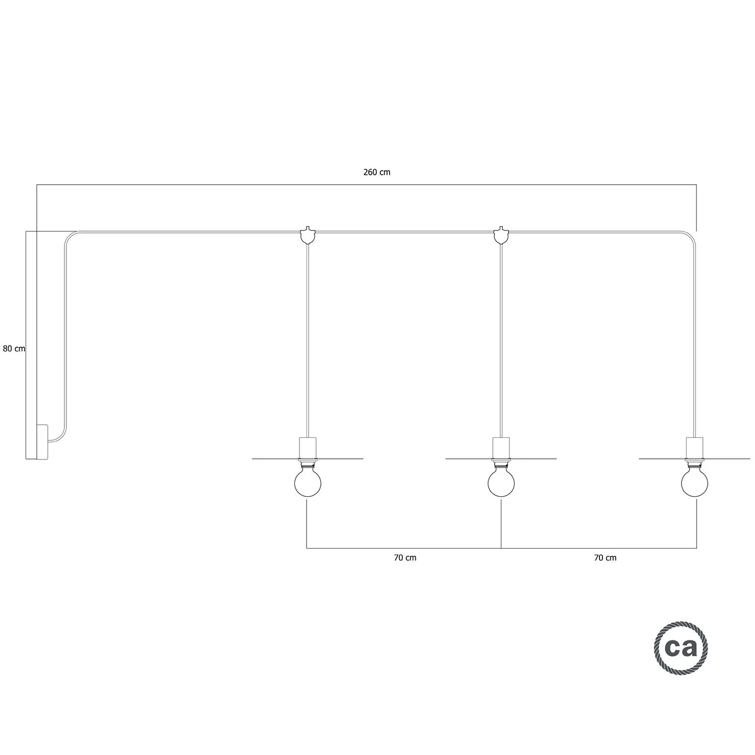 E-Snake modulair Lampe d’extérieur IP65 à 3 lumières avec pavillon et abat-jour - Blanc - Image 5