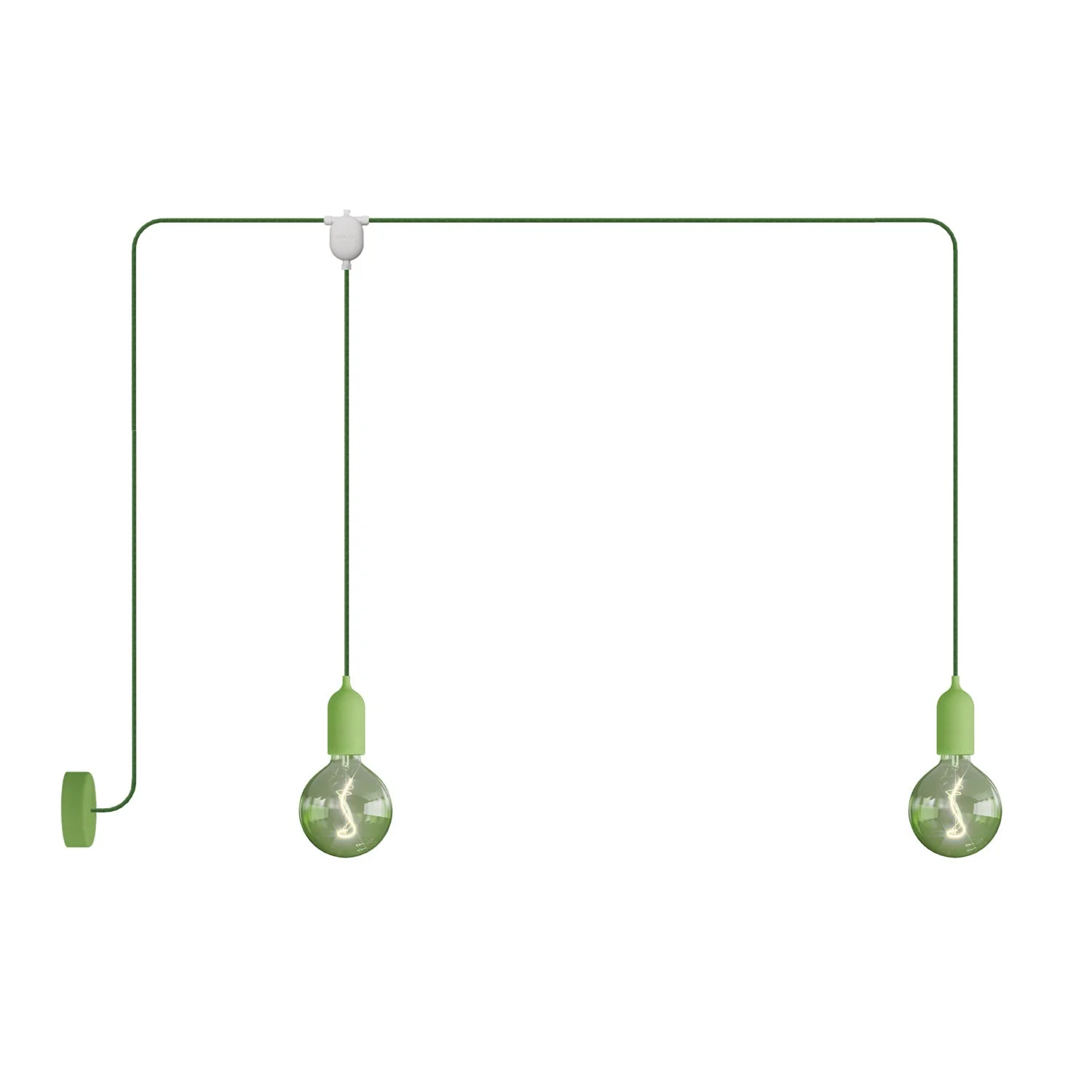 F-Snake EIVA suspension extérieure pour zone humide à 2 lumières avec pavillon - Vert doux