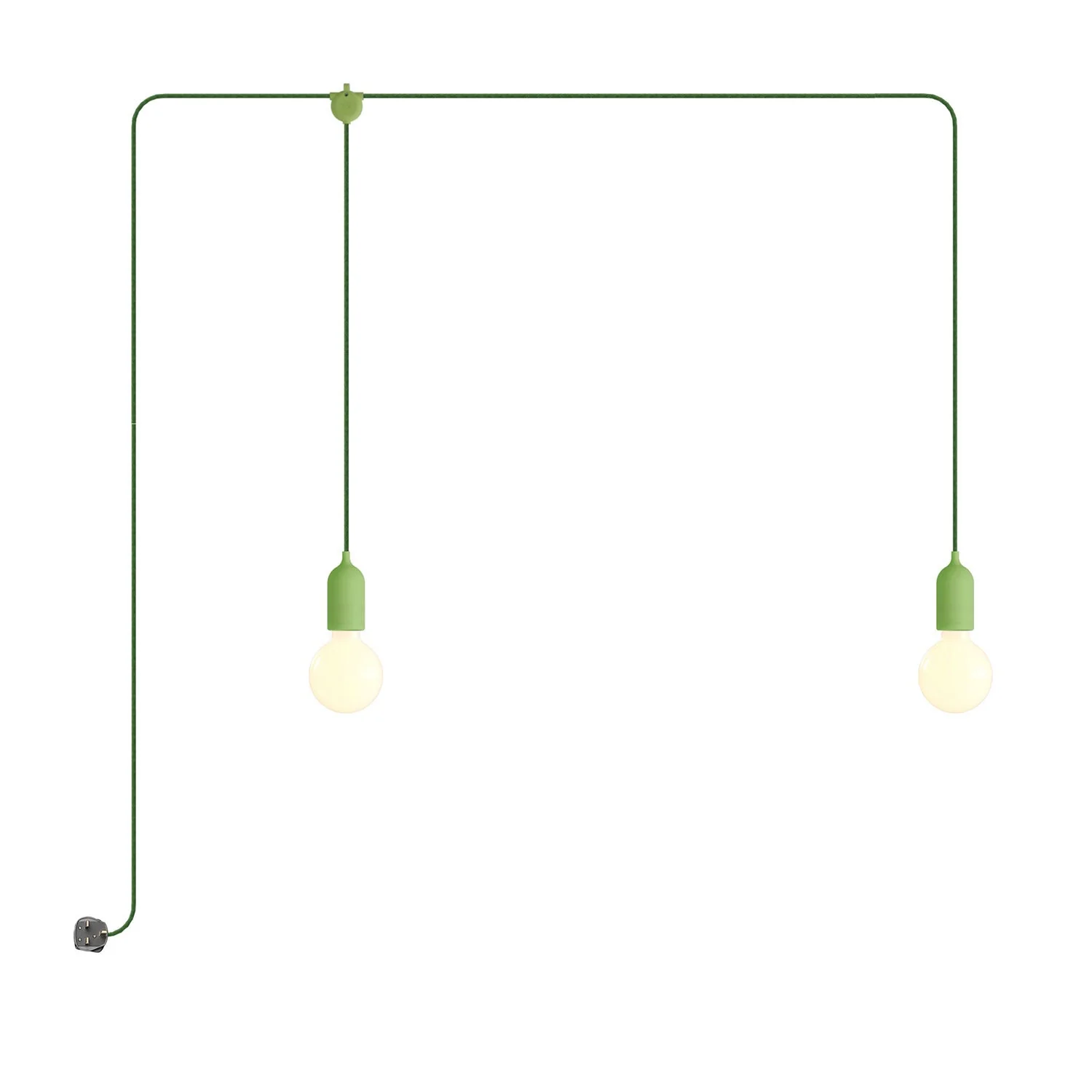 F-Snake Modulair Lampe d’extérieur IP65 portable à 2 lumières avec fiche UK - Vert prairie