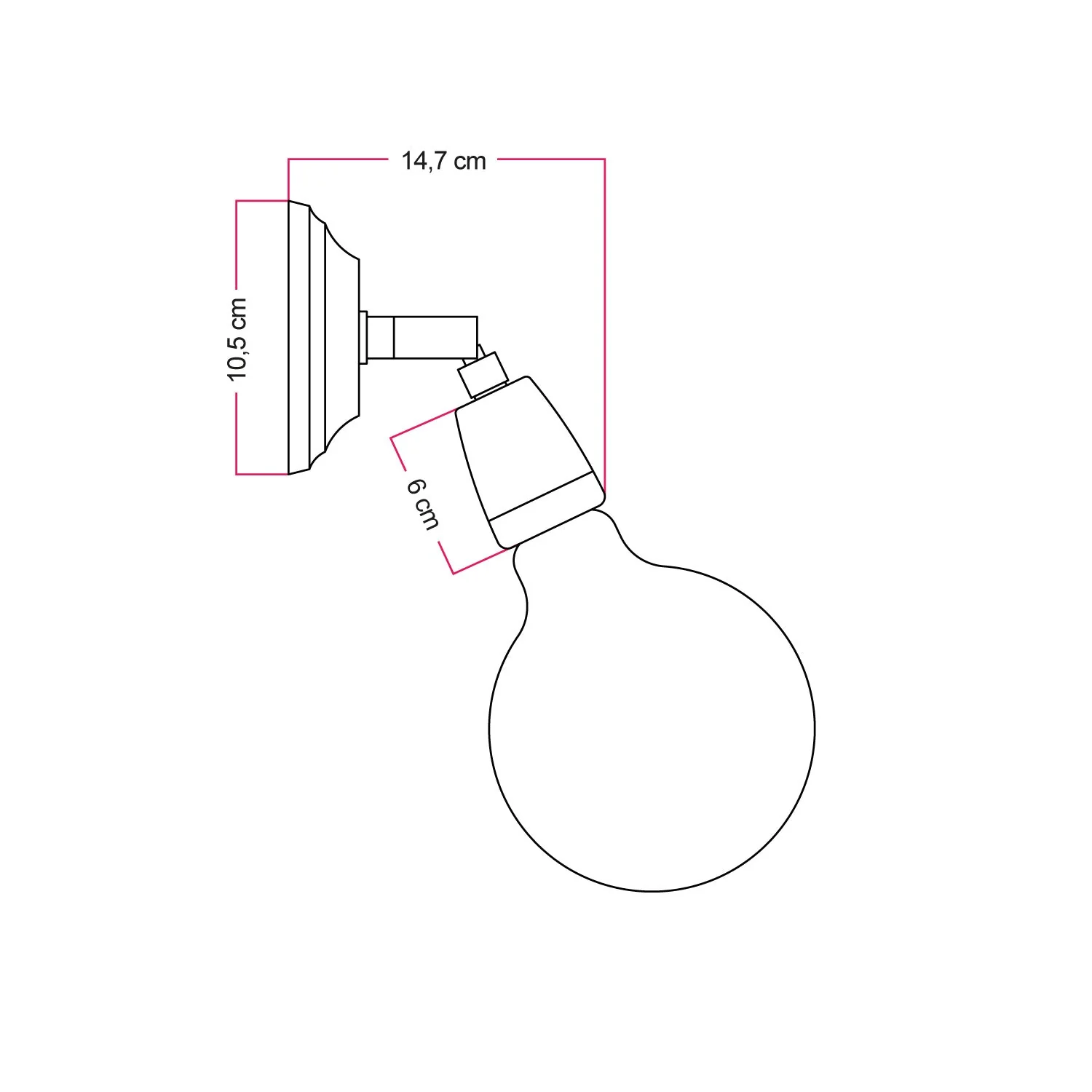 Fermaluce 90° Color, le point lumineux orientable en porcelaine pour mur ou plafond - Bleu clair - Image 5