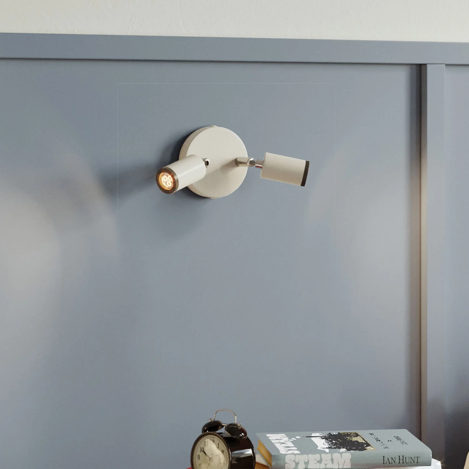 Fermaluce avec 2 spots orientables Mini Spotlight GU1d0 - Blanc mat - Image 3