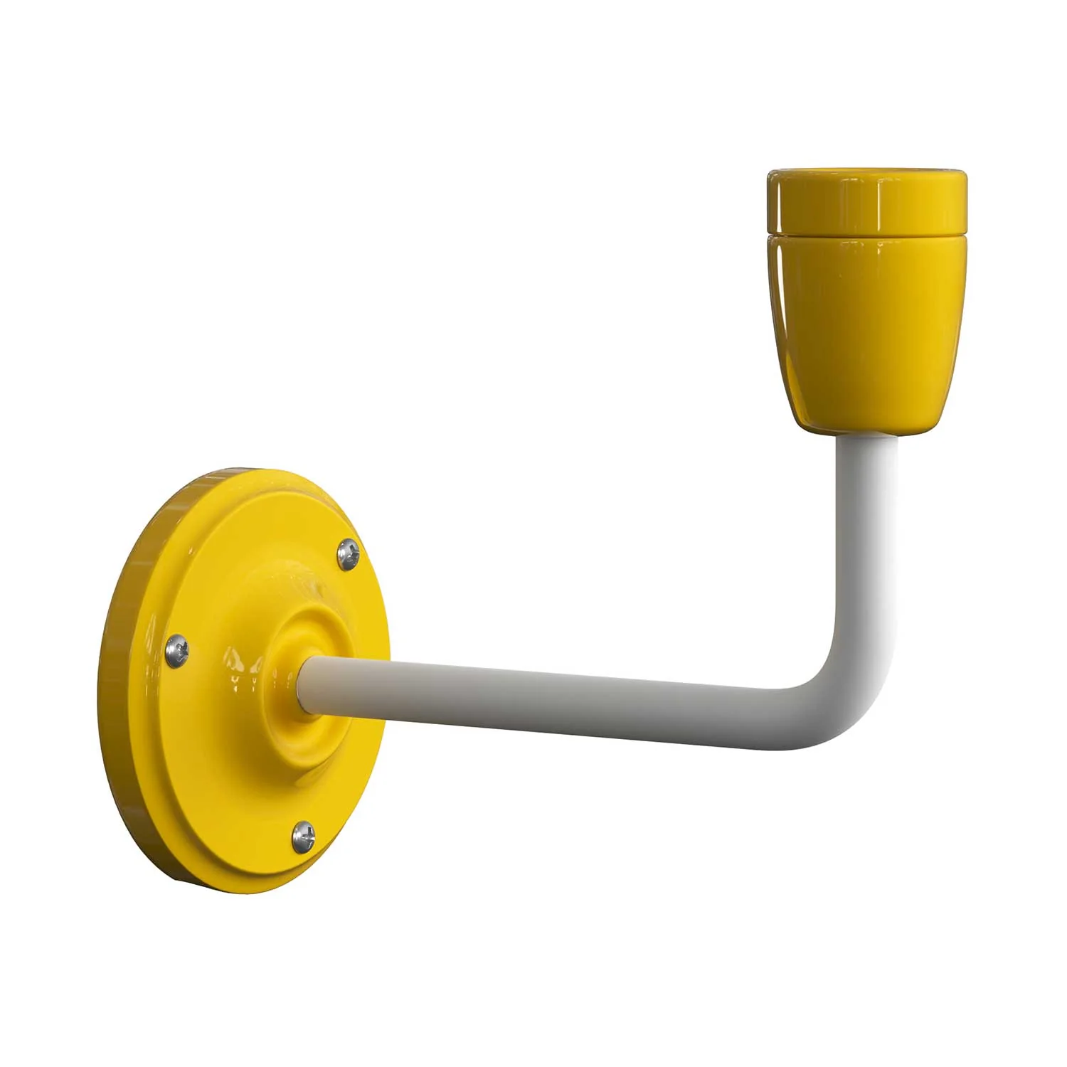 Fermaluce Color, lampe murale en métal et porcelaine avec extension courbe - Jaune - Image 3