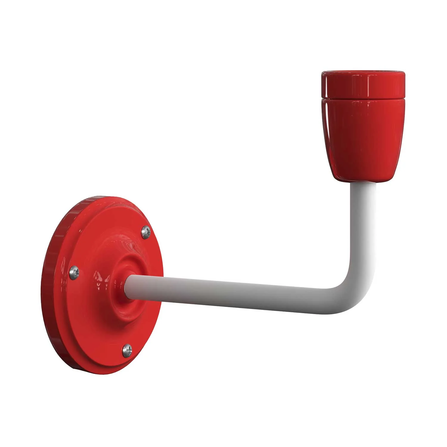 Fermaluce Color, lampe murale en métal et porcelaine avec extension courbe - Rouge - Image 3