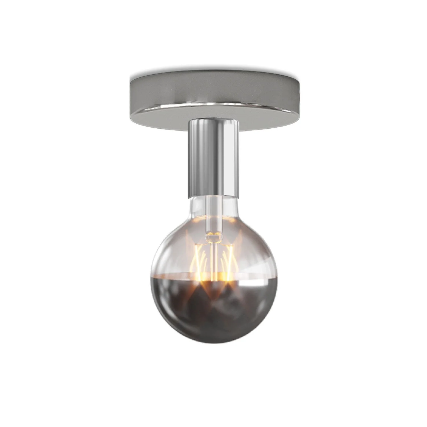 Lampe Fermaluce en métal avec ampoule Globe - Chrome