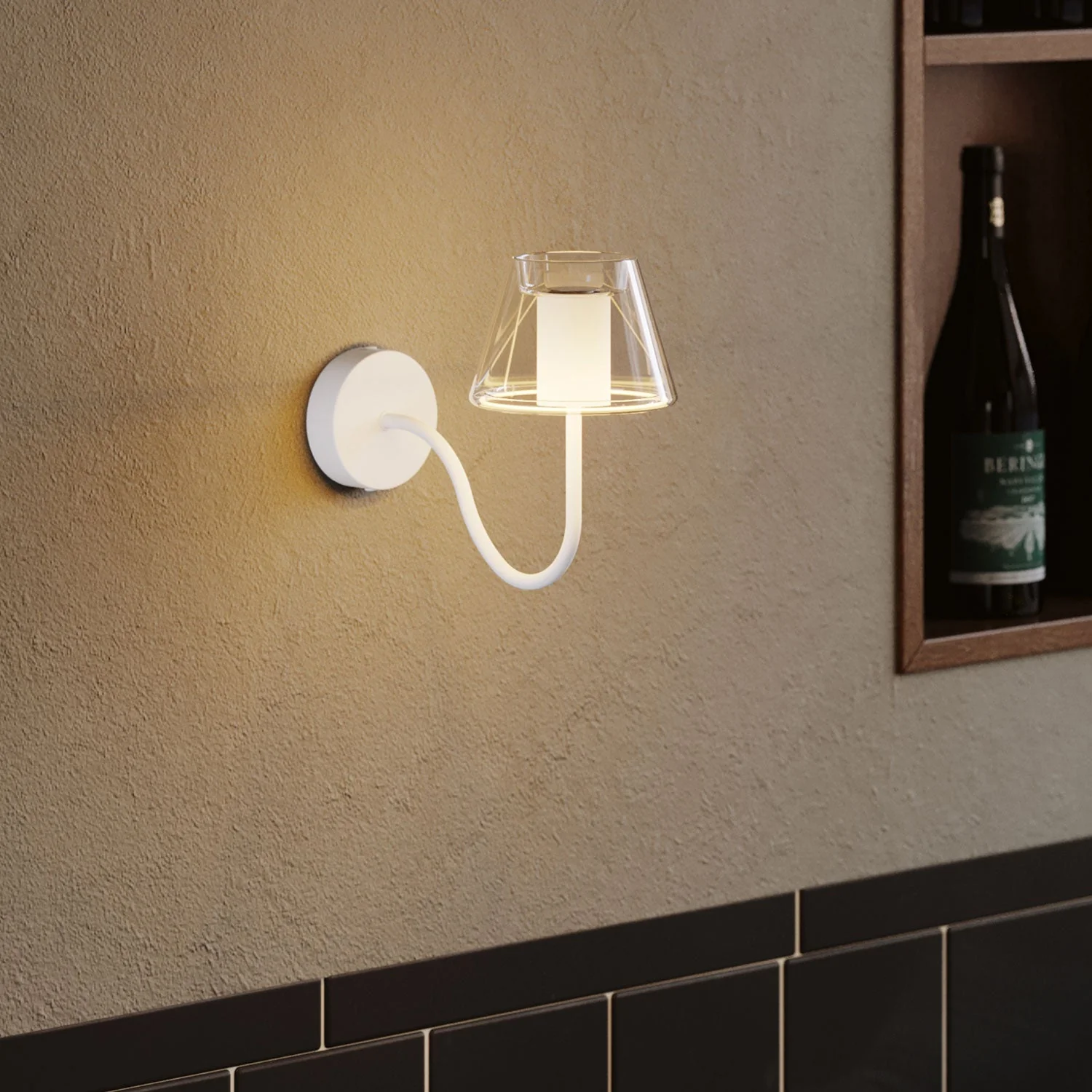 Fermaluce Ghost wall lamp avec extension en S - Blanc mat - Image 2