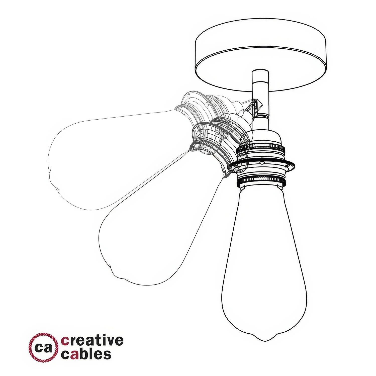 Fermaluce Métal 90° avec abat-jour Diamond, applique murale orientable en métal - Cuivre - Image 5