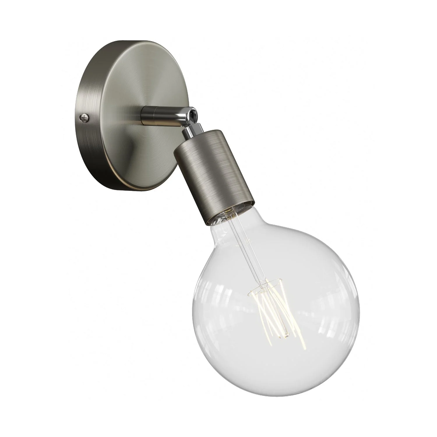 Fermaluce Métal 90°, point lumineux orientable mural ou plafonnier - Titane satiné