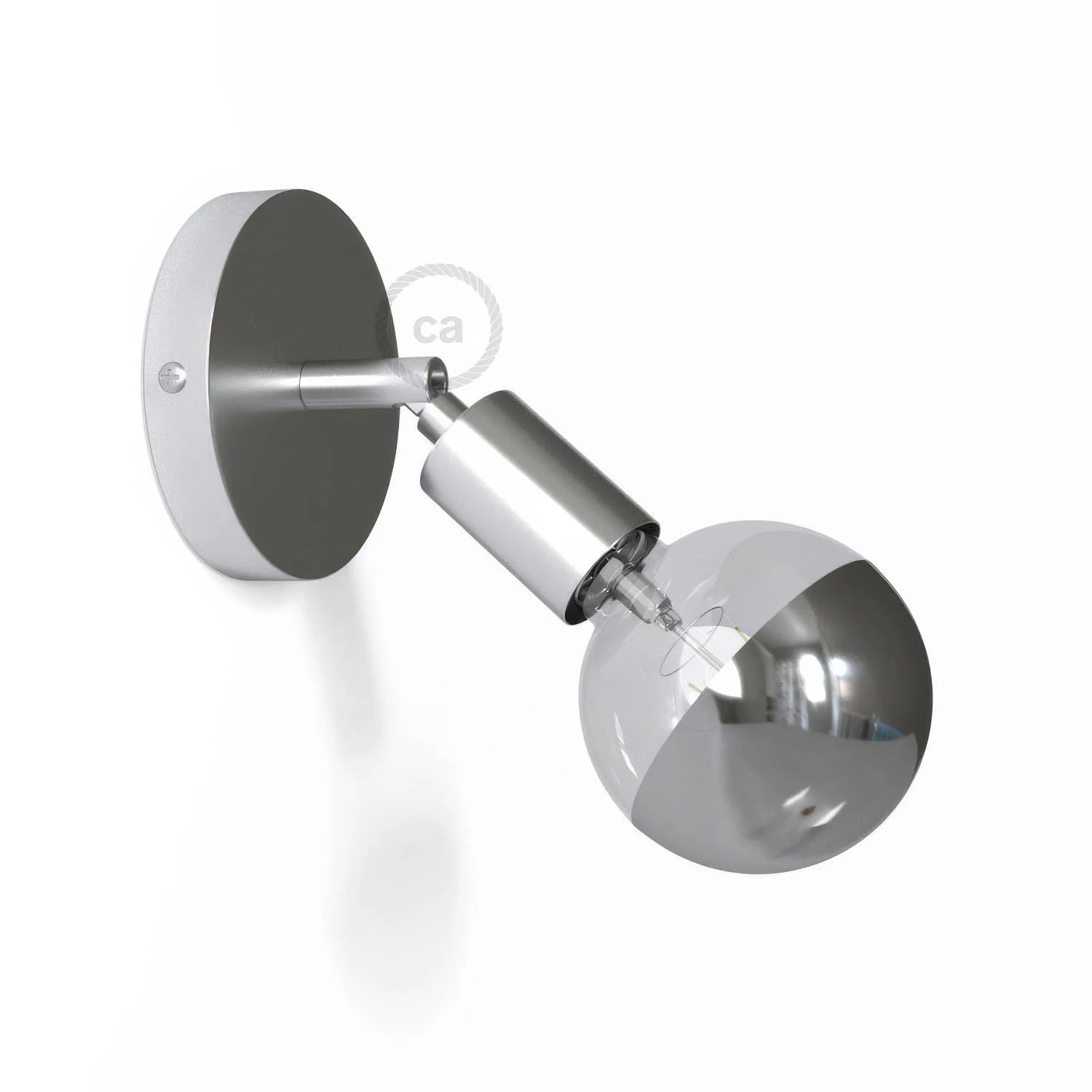 Fermaluce Métal 90°, point lumineux orientable mural ou plafond - Chrome