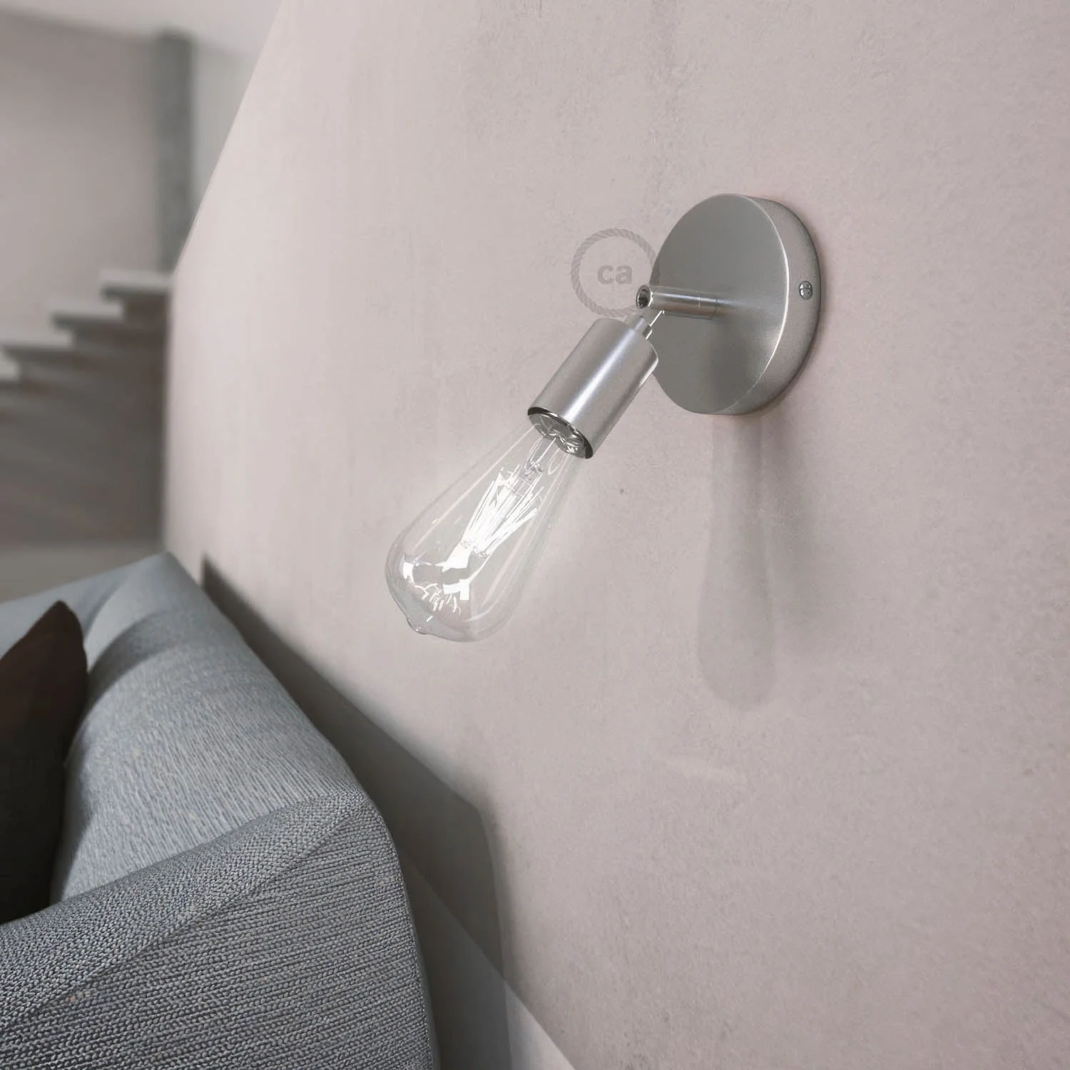 Fermaluce Métal 90°, point lumineux orientable mural ou plafond - Chrome - Image 2