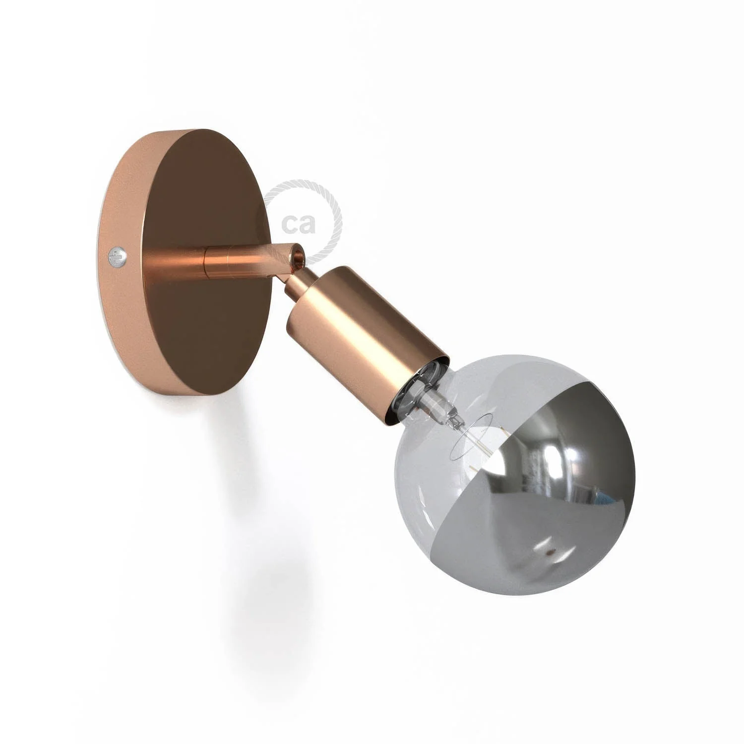 Fermaluce Métal 90°, point lumineux orientable mural ou plafond - Cuivre