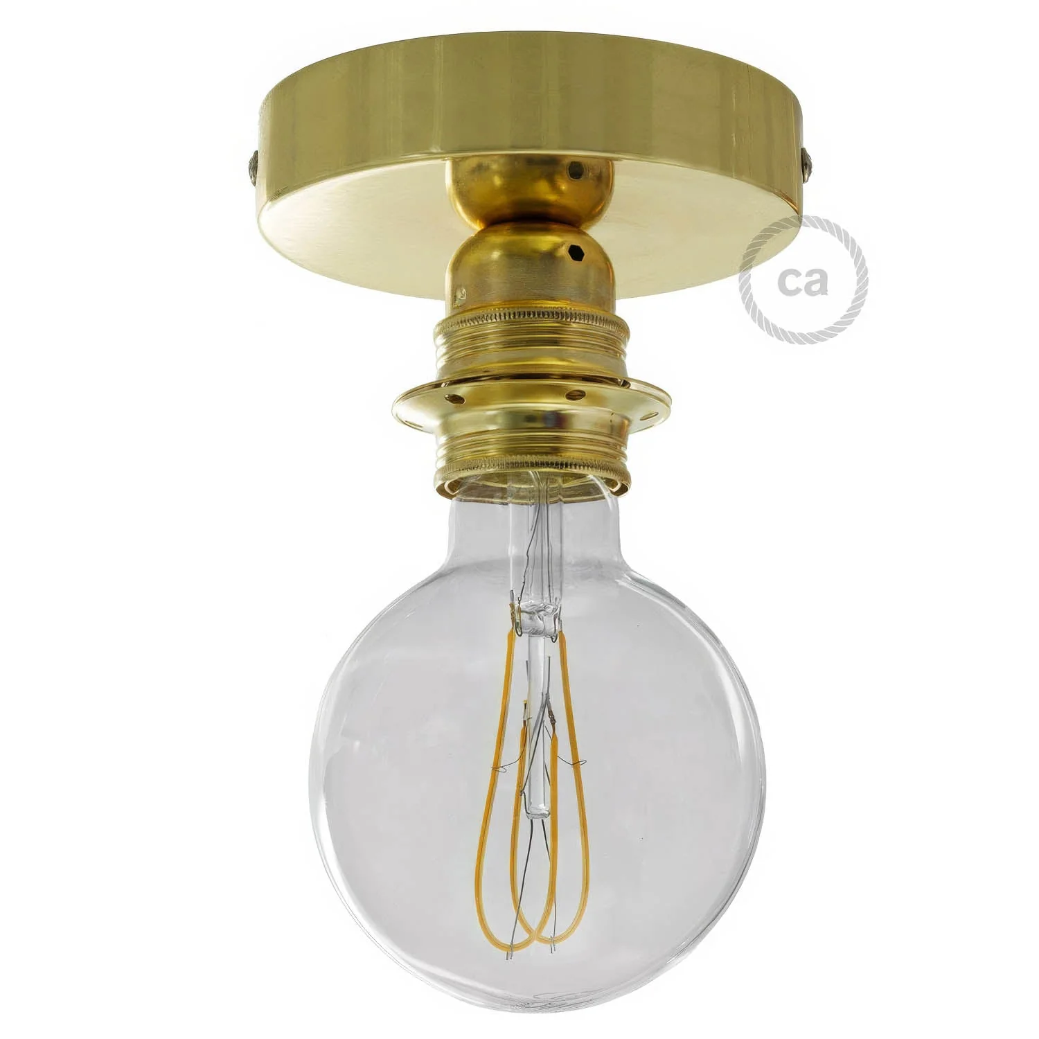 Fermaluce Metal avec douille filetée E27, point lumineux en métal - Laiton