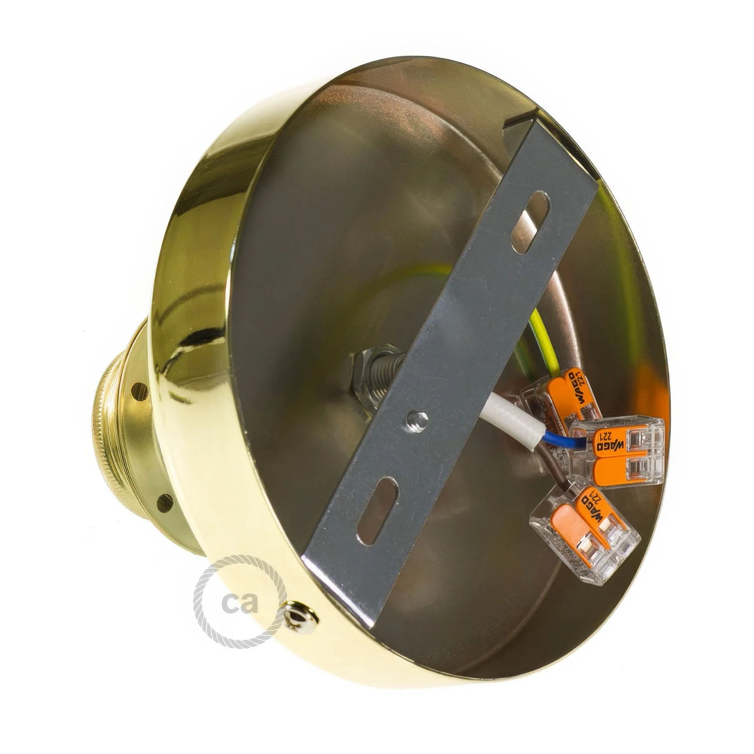 Fermaluce Metal avec douille filetée E27, point lumineux en métal - Laiton - Image 2