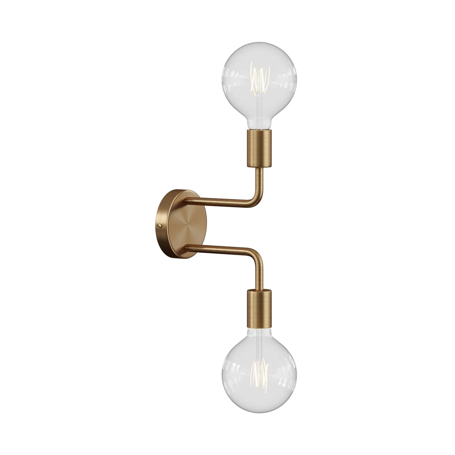 Fermaluce Metal, applique murale en métal avec double extension courbe - Bronze satiné