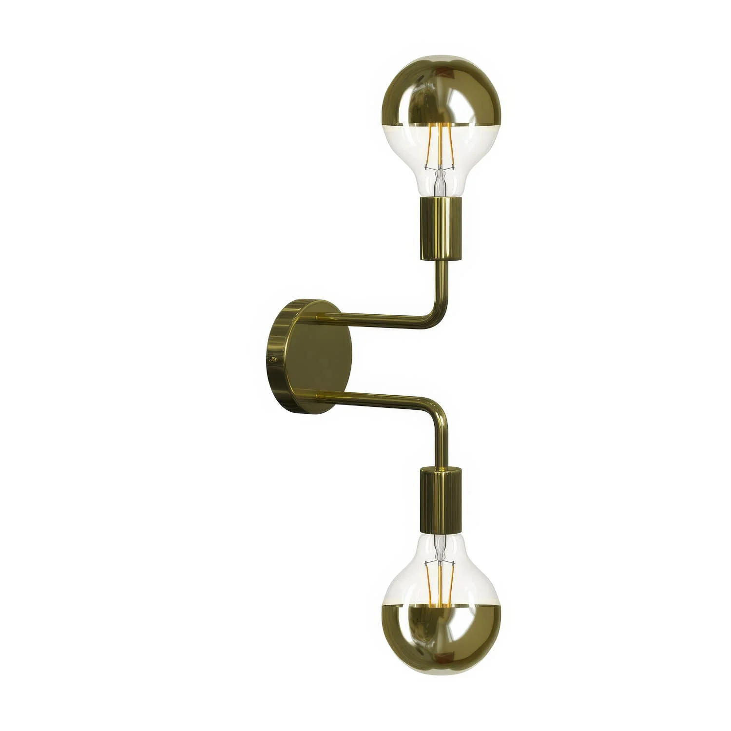 Fermaluce Metal, applique murale en métal avec double extension courbe - Laiton