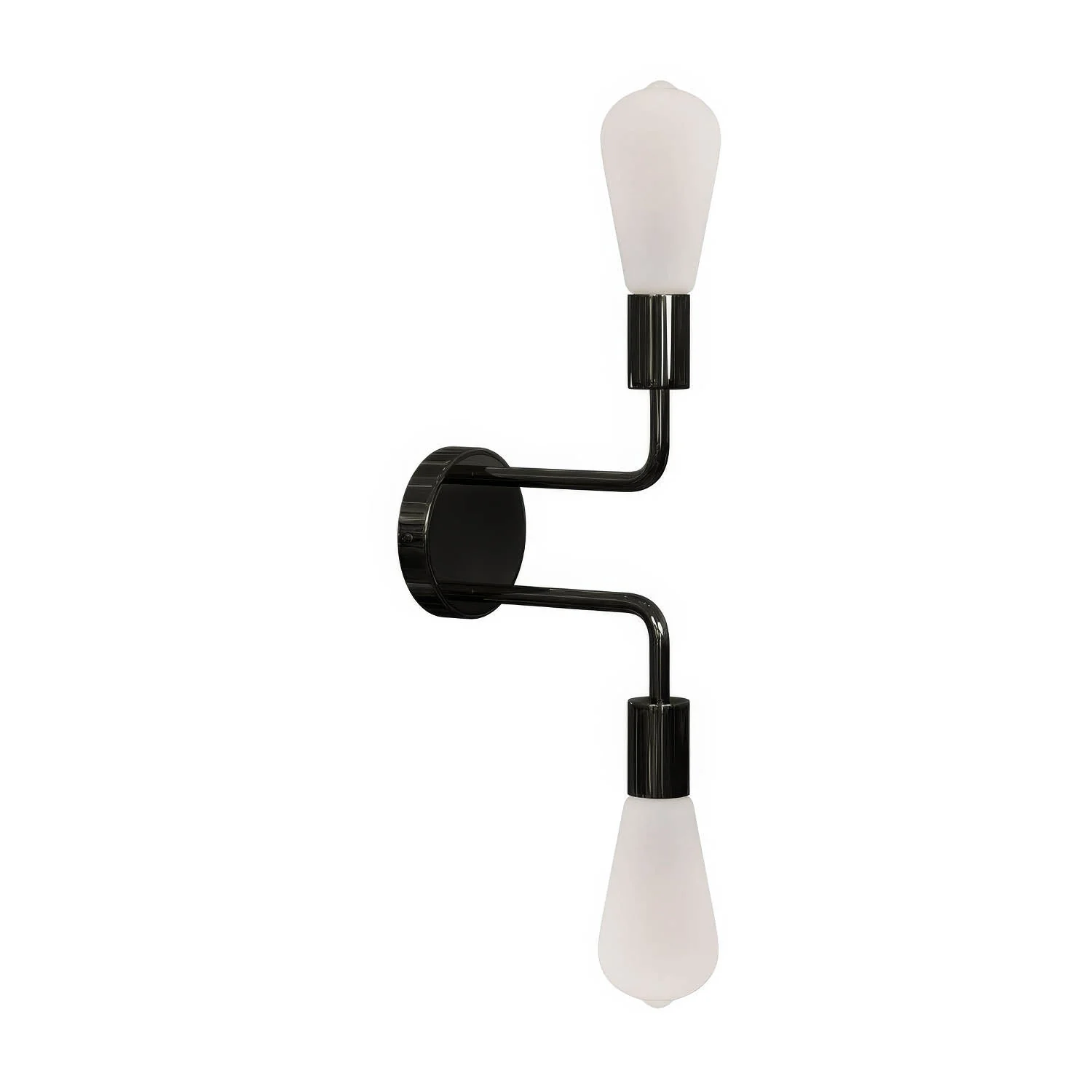 Fermaluce Metal, applique murale en métal avec double extension courbe - Noir perle