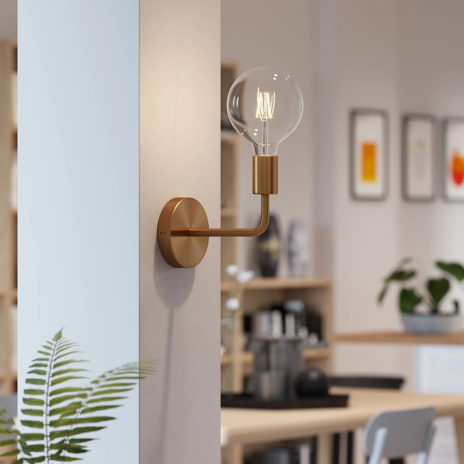 Fermaluce Metal, lampe murale en métal avec extension courbe - Bronze satiné - Image 2