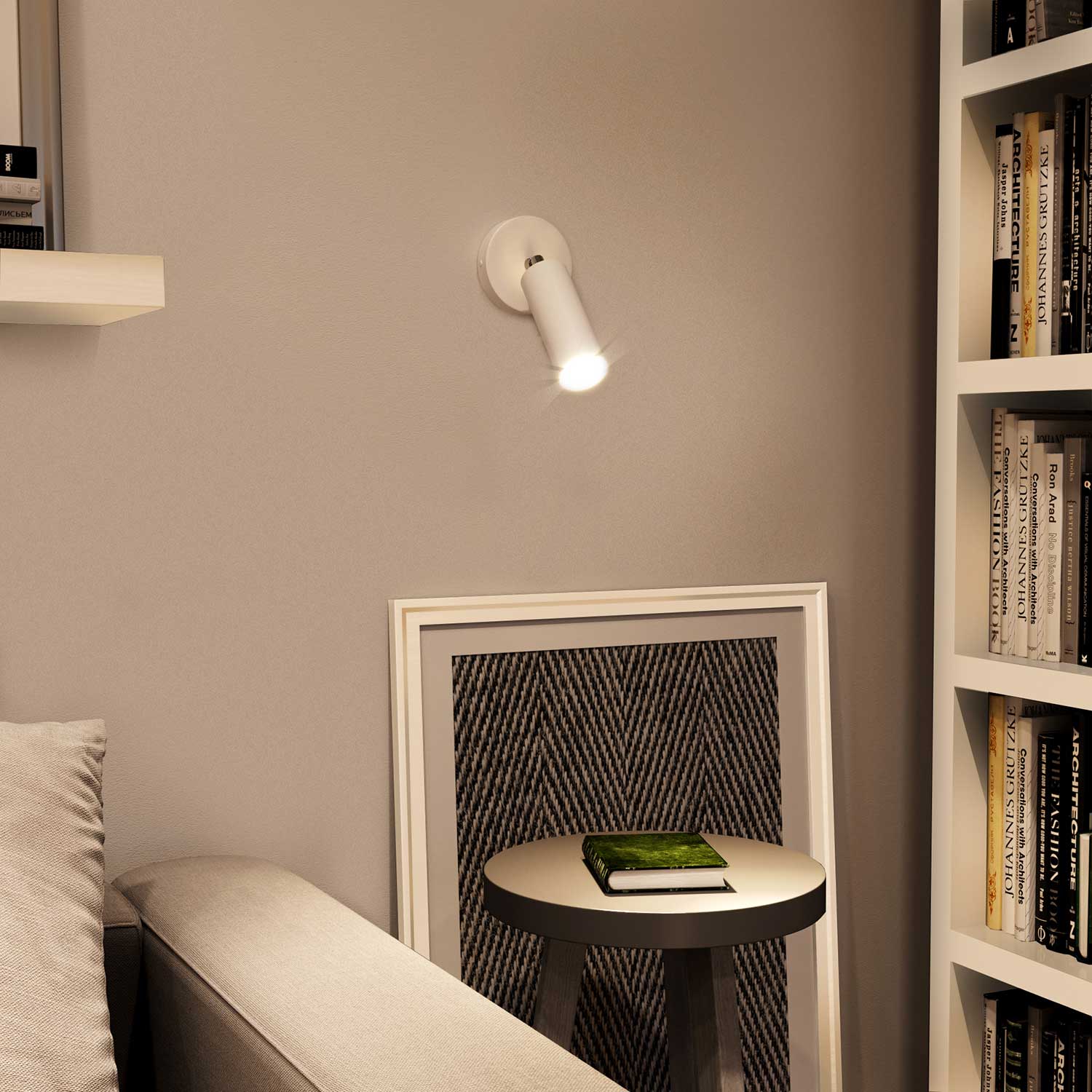 Fermaluce Metal spot orientable en métal avec abat-jour Tub-E14, lampe murale - Blanc - Image 2