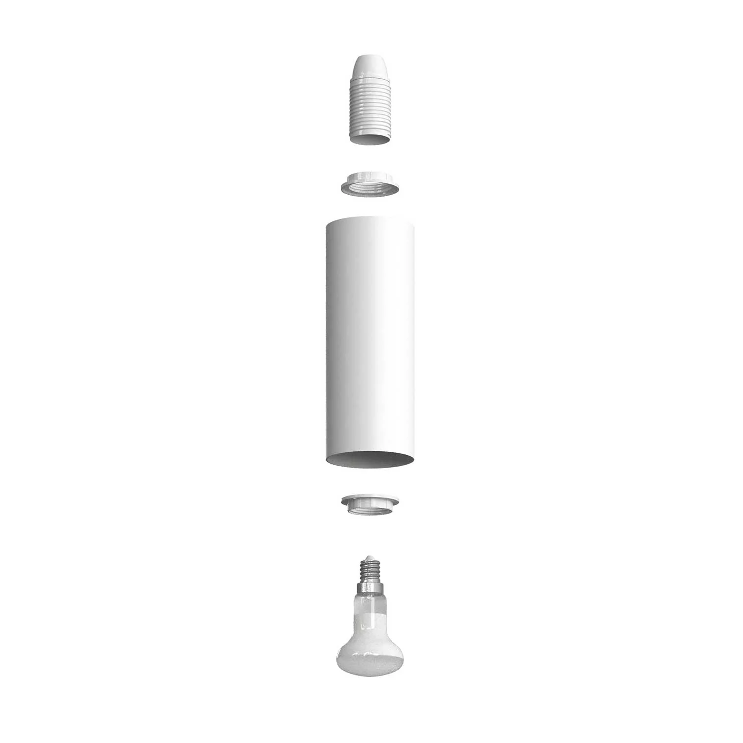 Fermaluce Metal spot orientable en métal avec abat-jour Tub-E14, lampe murale - Blanc - Image 3