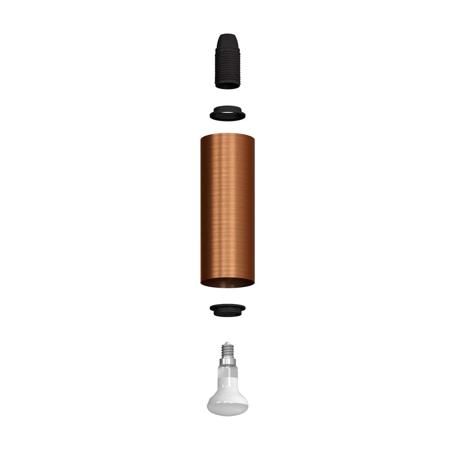 Fermaluce Metal spot orientable en métal avec abat-jour Tub-E14, lampe murale – Cuivre satiné - Image 3