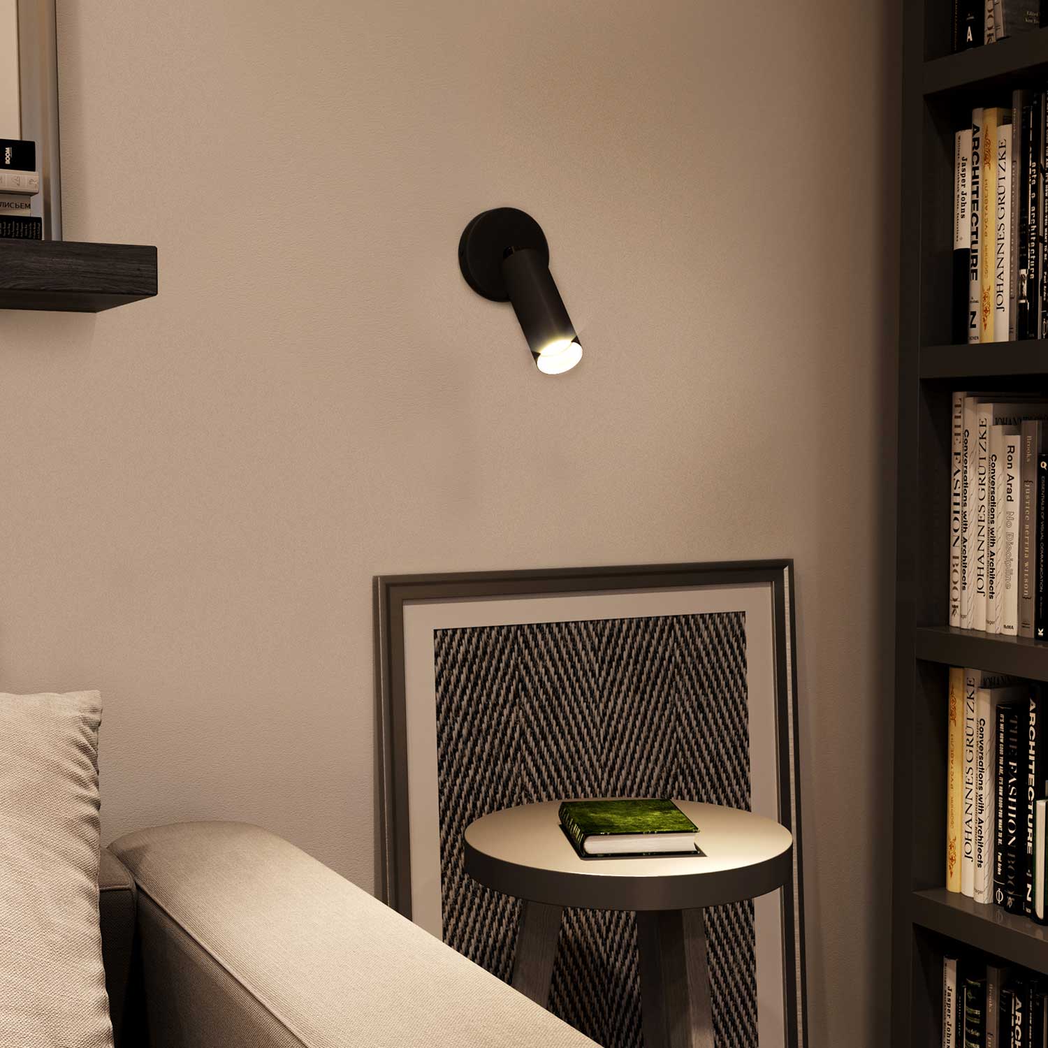 Fermaluce Metal spot orientable en métal avec abat-jour Tub-E14, applique murale - Noir - Image 2