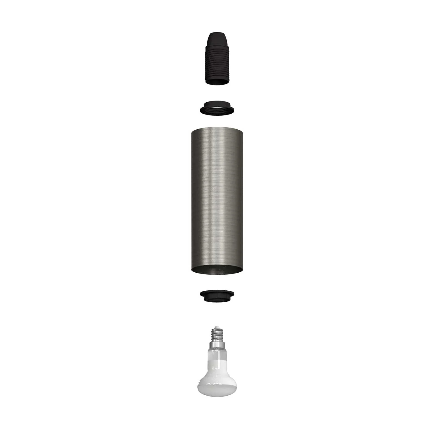 Fermaluce Metal spot orientable en métal avec abat-jour Tub-E14, lampe murale - Titane satiné - Image 3