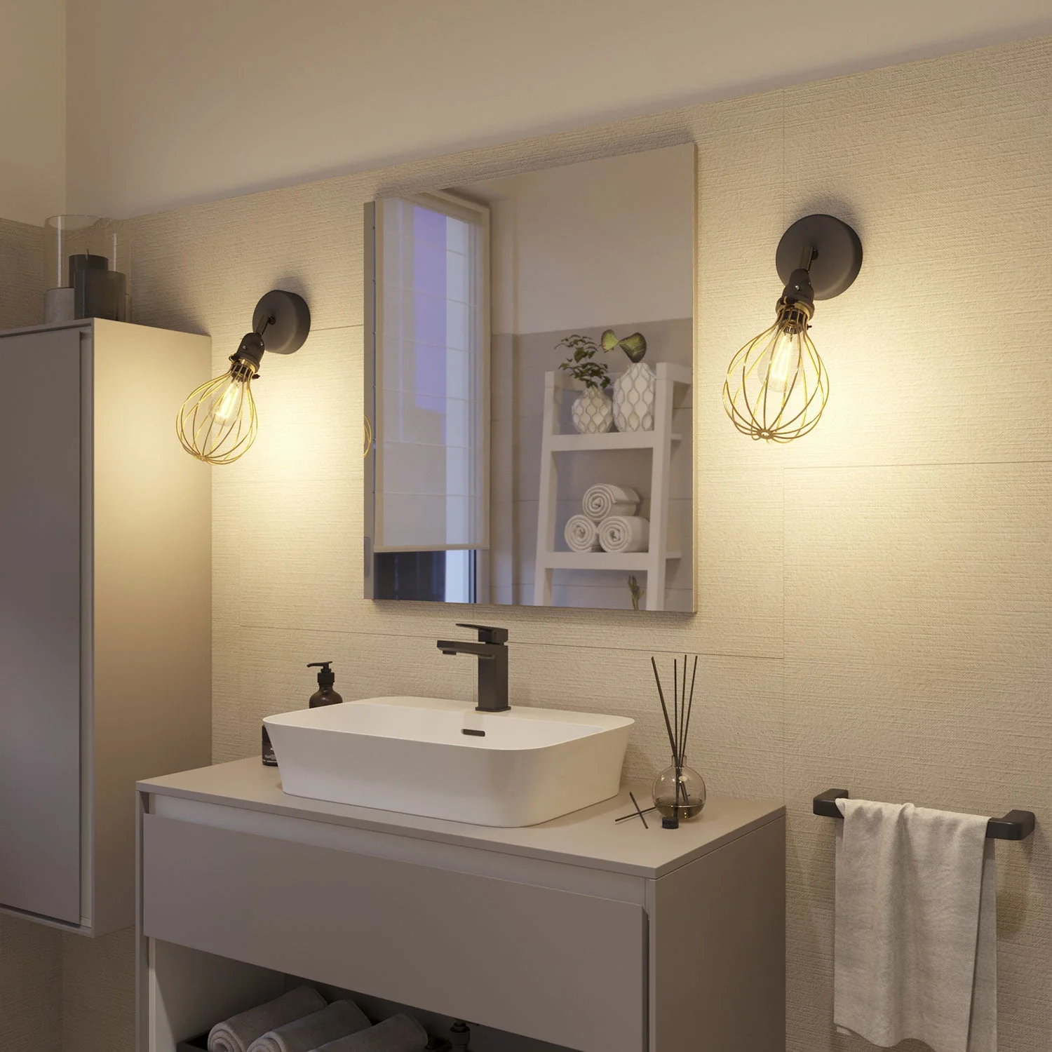 Fermaluce Modulair avec articulation orientable, abat-jour Drop et douille IP65 étanche - Laiton - Image 4