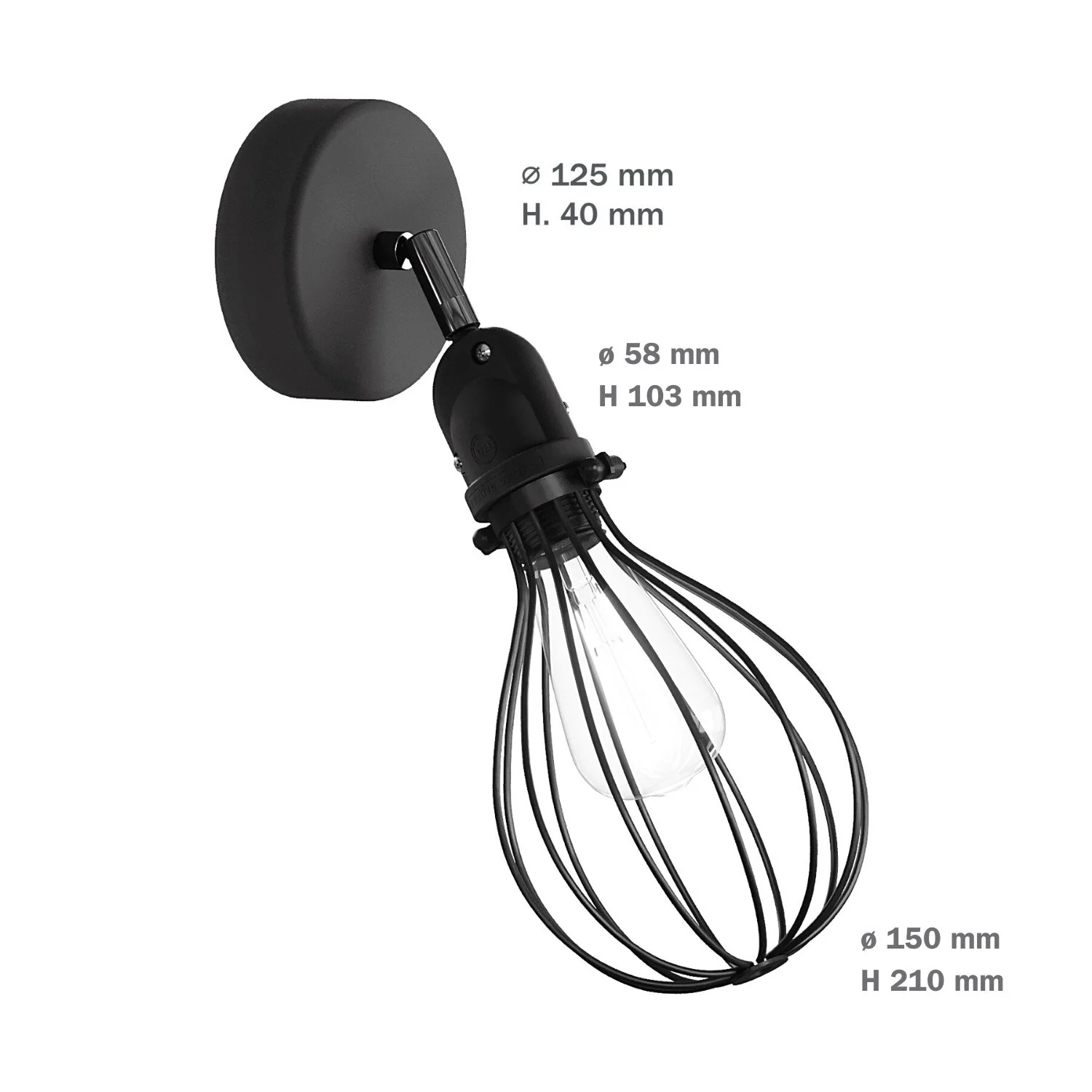 Fermaluce Modulair avec articulation orientable, abat-jour Drop et douille IP65 étanche - Laiton - Image 6