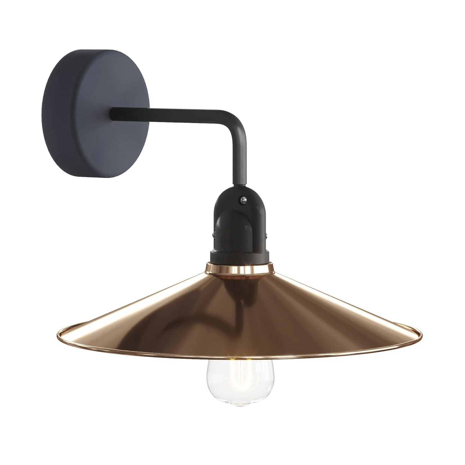 Fermaluce Modulair avec extension en L, abat-jour Swing et douille IP65 étanche - Cuivre