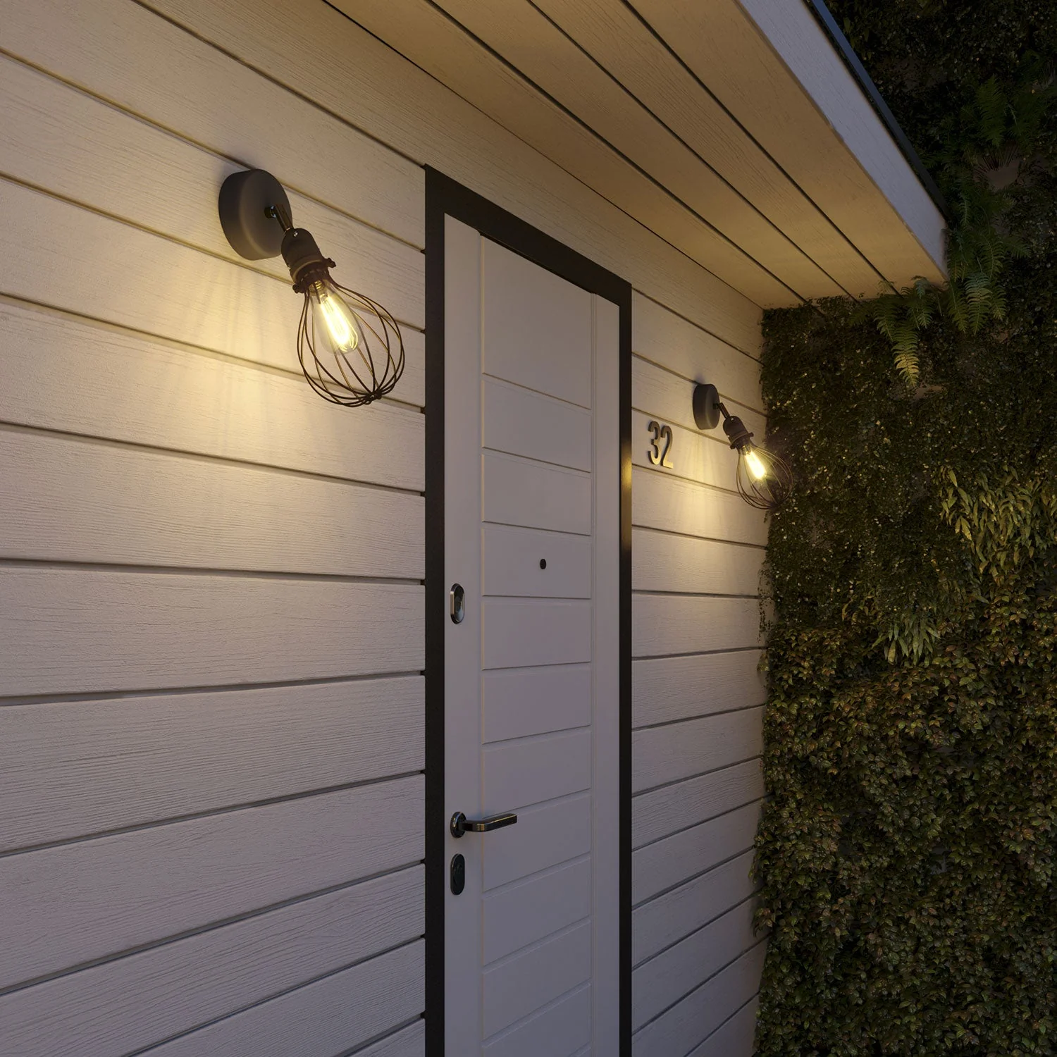 Fermaluce Modulair avec articulation orientable, abat-jour Drop et douille IP65 waterproof - Noir - Image 2