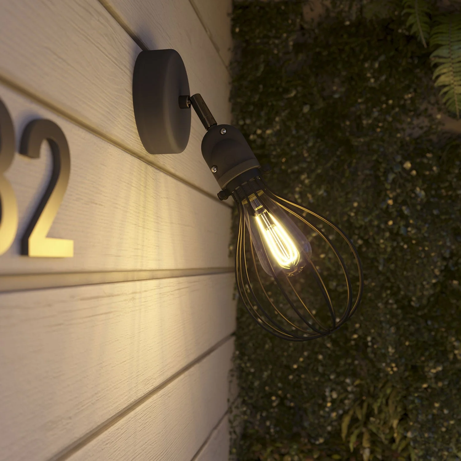 Fermaluce Modulair avec articulation orientable, abat-jour Drop et douille IP65 waterproof - Noir - Image 3