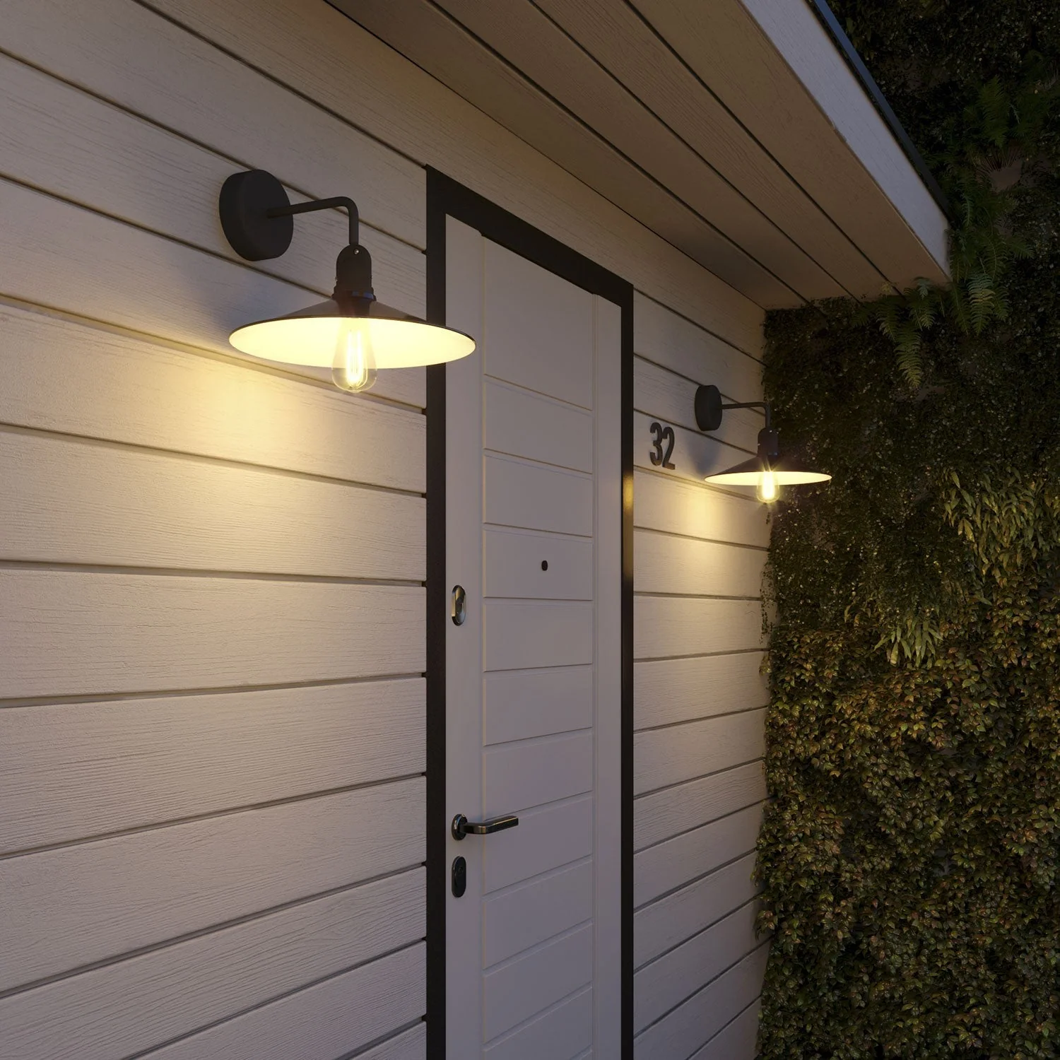Fermaluce pour abat-jour Modulair avec extension en L, pavillon et douille IP65 étanche - Noir - Image 2