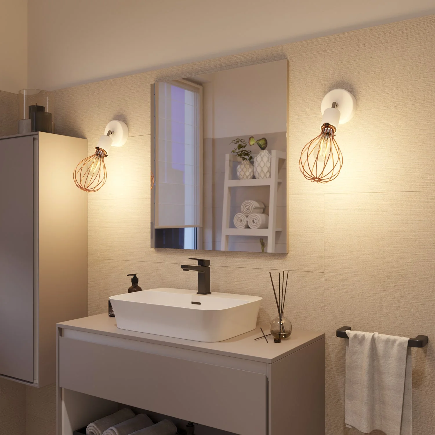 Fermaluce pour abat-jour Modulair ELEGANT avec articulation orientable, pavillon et douille IP65 étanche - Blanc - Image 4