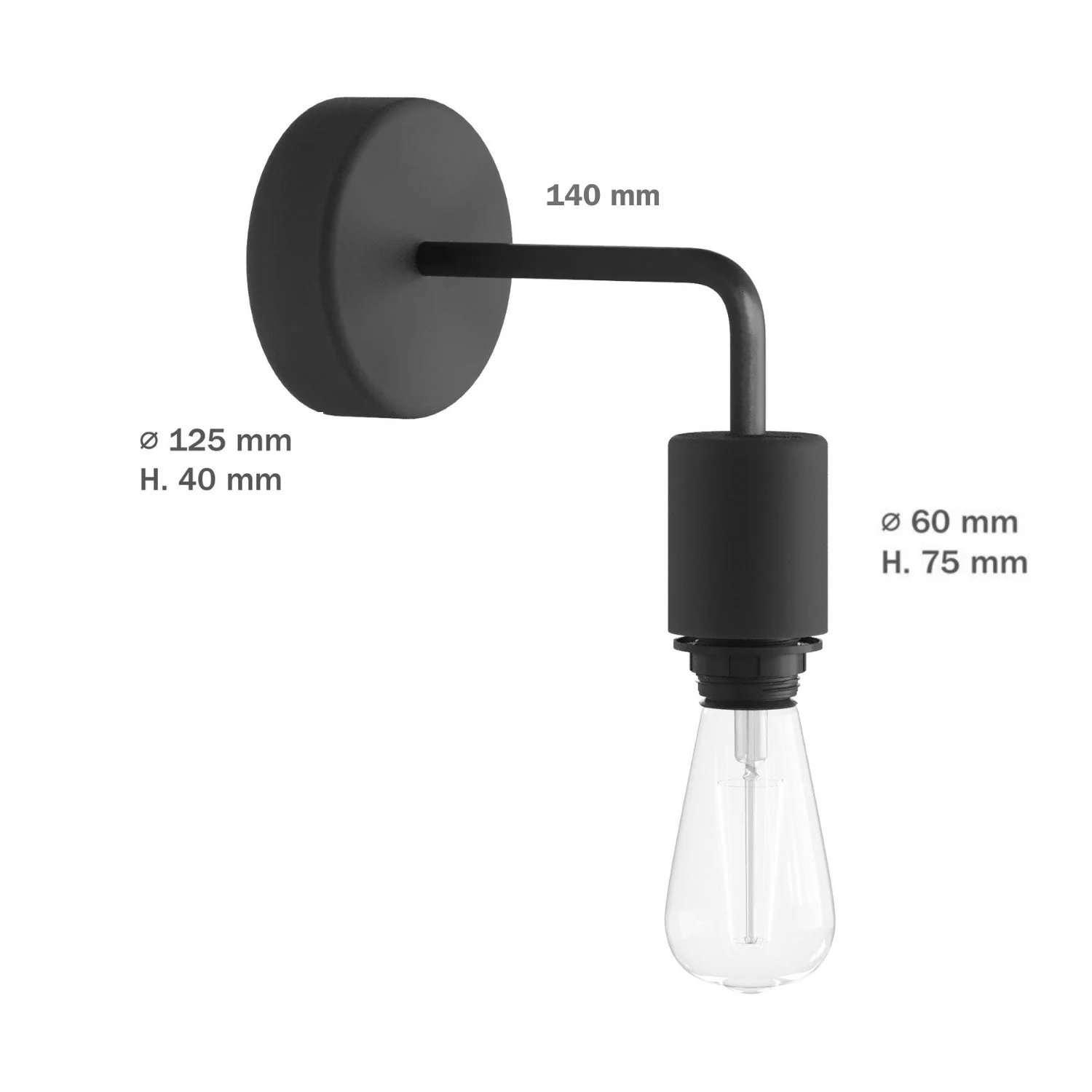 Fermaluce pour abat-jour Modulair ELEGANT avec extension en L, pavillon et douille IP65 étanche - Noir - Image 5