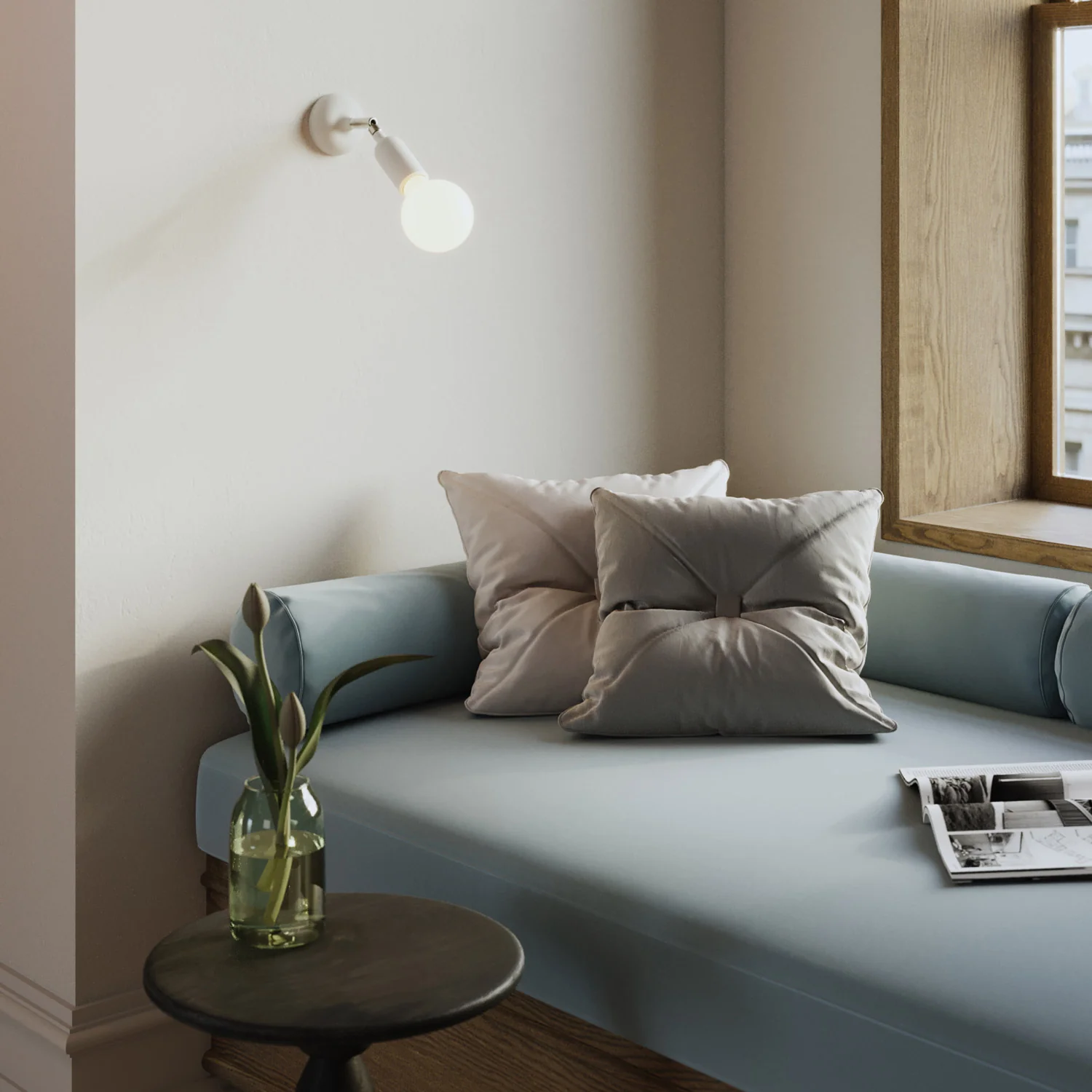 Lampe Fermaluce en silicone avec articulation et interrupteur intégré - Blanc - Image 2