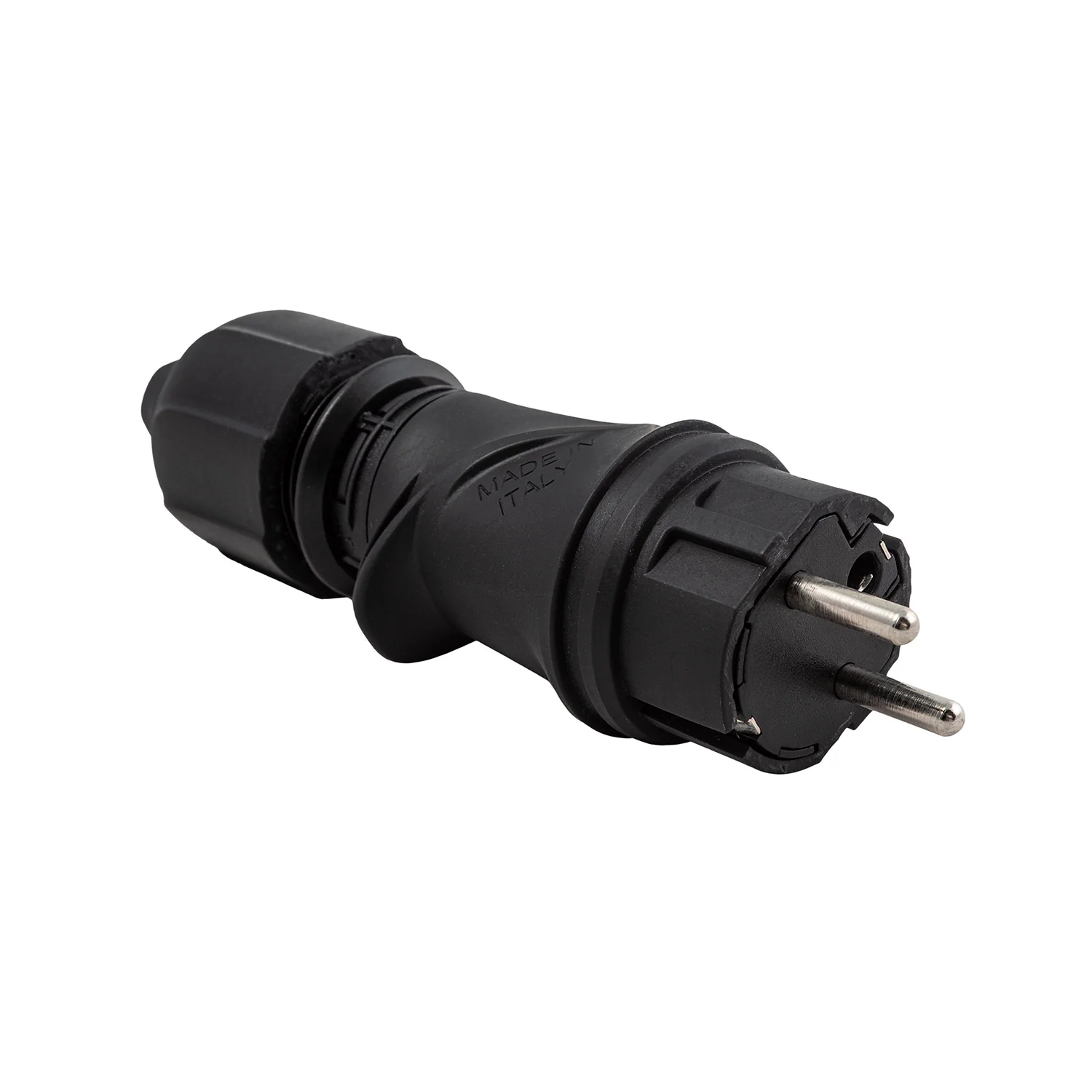 Fiche Schuko Noire 16A 250V IP44 pour extérieur - Compatible avec le système Modulair - Noir