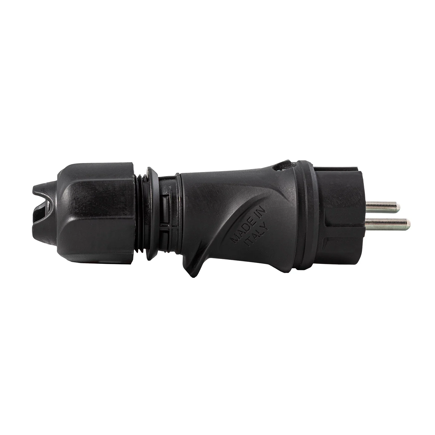Fiche Schuko Noire 16A 250V IP44 pour extérieur - Compatible avec le système Modulair - Noir - Image 2