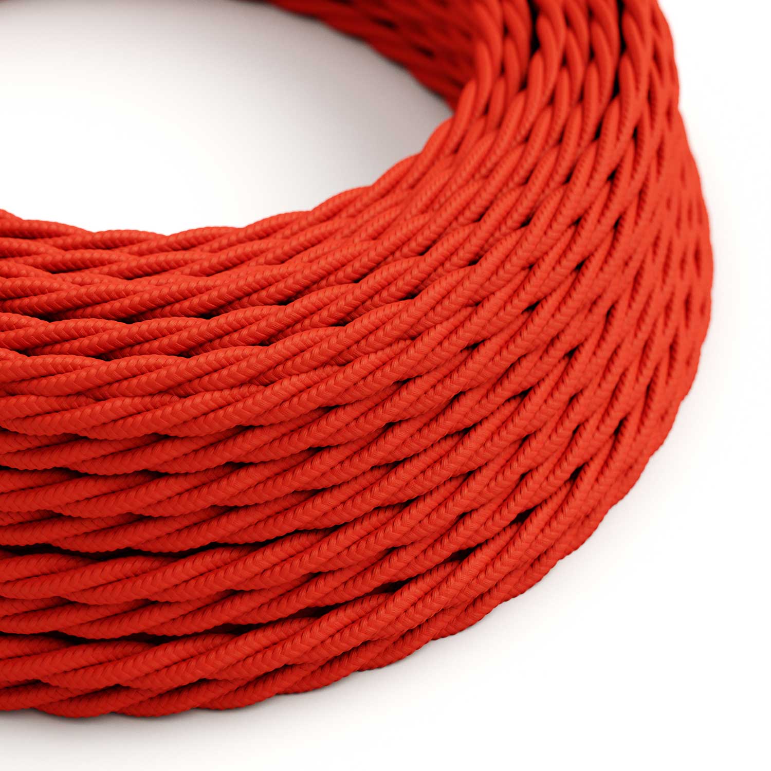 Fil électrique gainé Rouge Feu torsadé - L’Original Creative Cables, pour lampes personnalisées - TM09