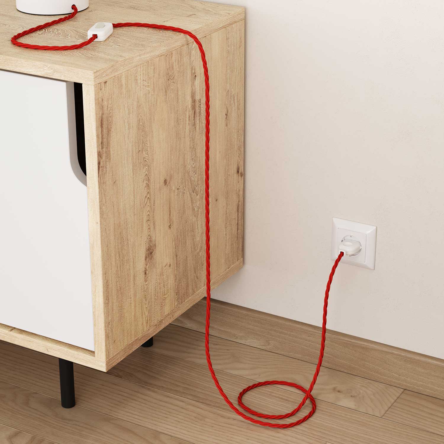 Fil électrique gainé Rouge Feu torsadé - L’Original Creative Cables, pour lampes personnalisées - TM09 - Image 3