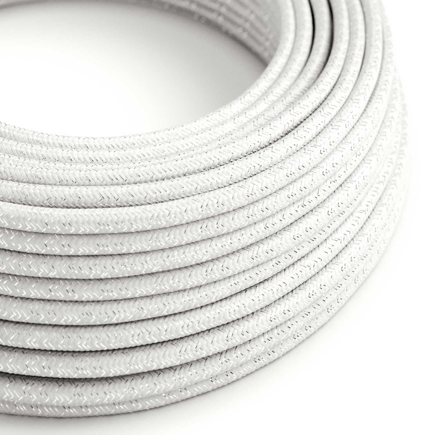 Câble électrique tissu - pailleté blanc RL01 - certifié UL