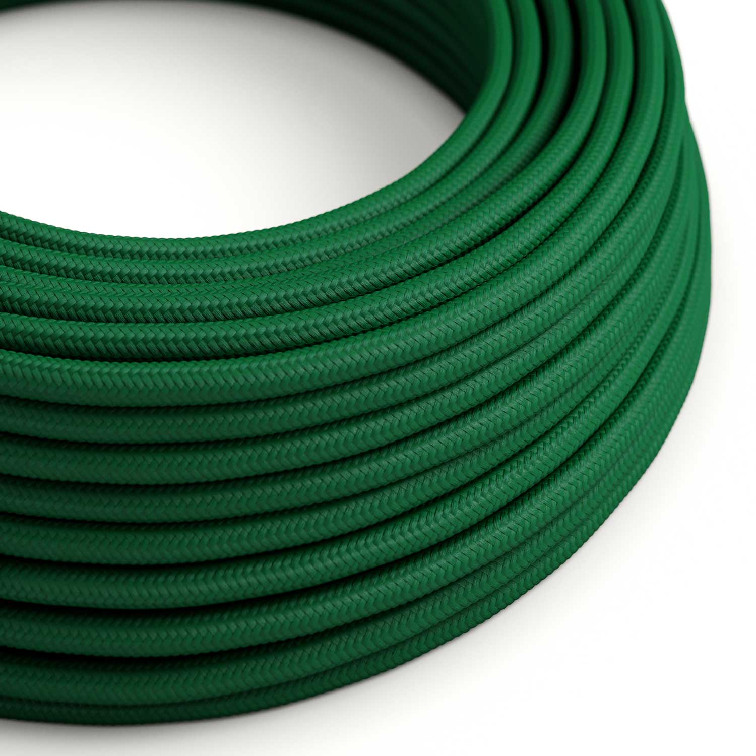 Fil électrique gainé de tissu - Rayonne Vert Émeraude RM21 - Certifié UL