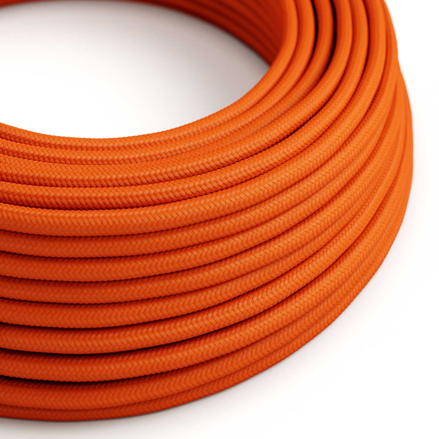 Câble électrique recouvert de tissu - Rayonne Orange RM15 - Certifié UL