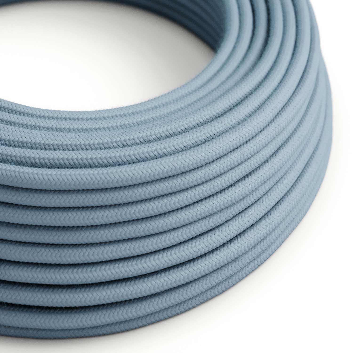 Câble électrique recouvert de tissu - Coton bleu layette RC53 - Certifié UL