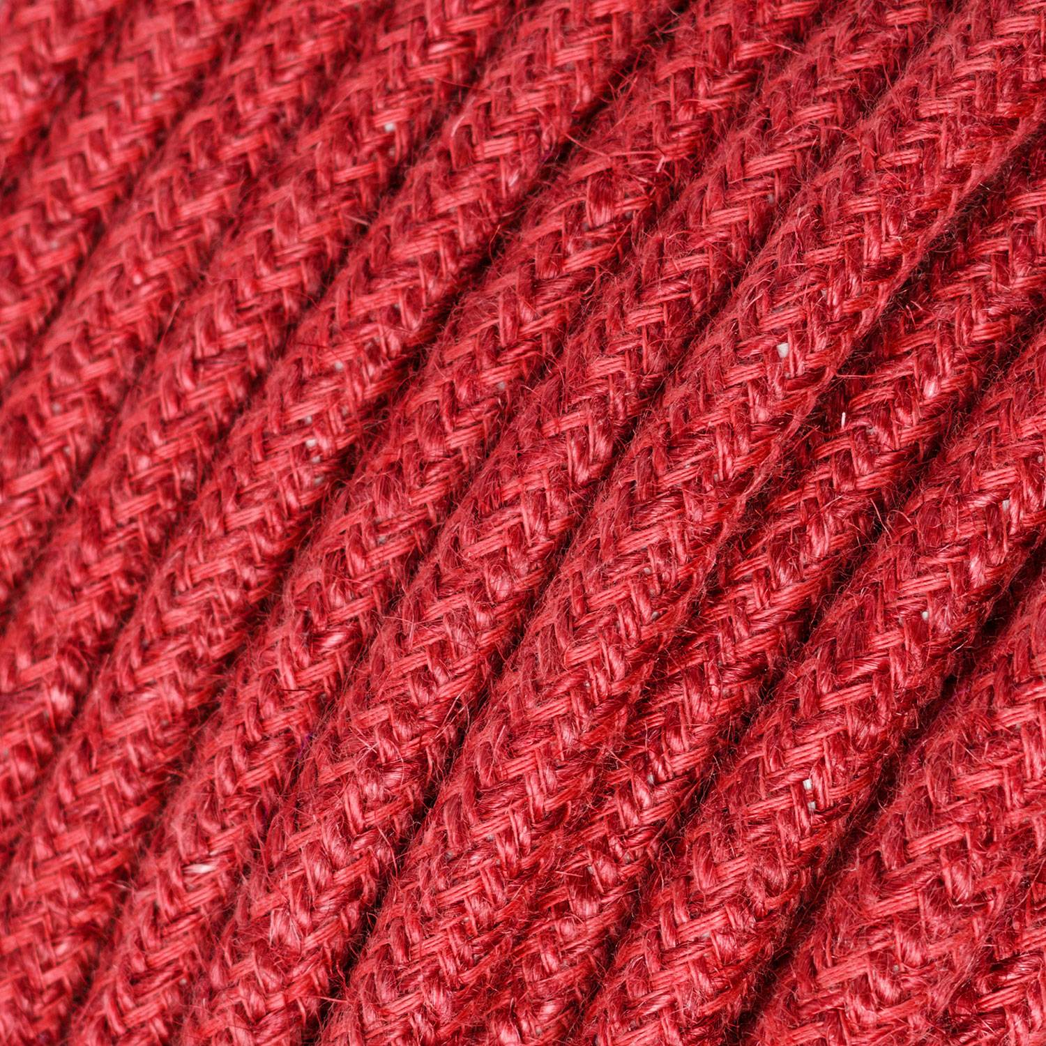 Fil Électrique Gainé de Tissu - Jute Rouge Cerise RN24 - UL Certifié - Image 2