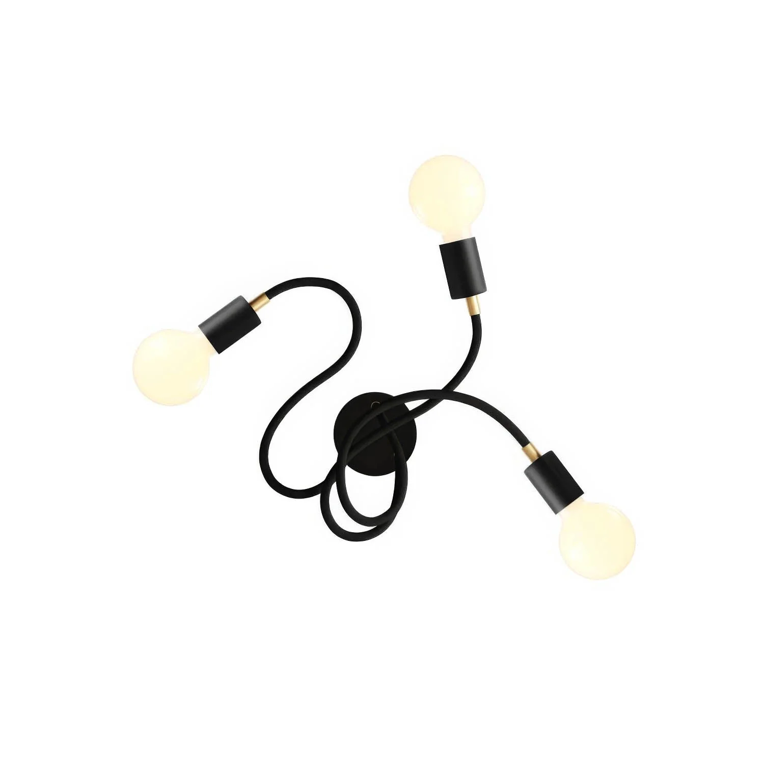 Flex 60 lampe murale ou de plafond articulée à lumière diffuse avec ampoule LED G95 - Noir
